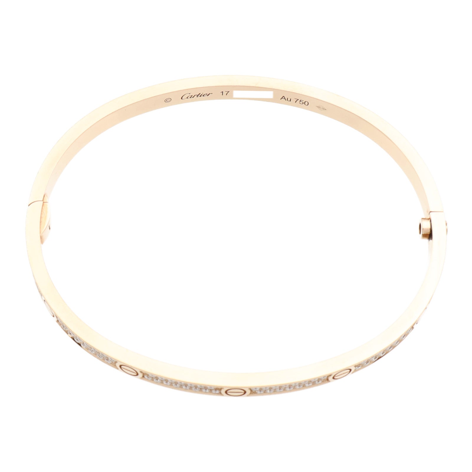 CARTIER 18K玫瑰金Love Bracelet Full Diamond鑽石手鐲Cartier#17