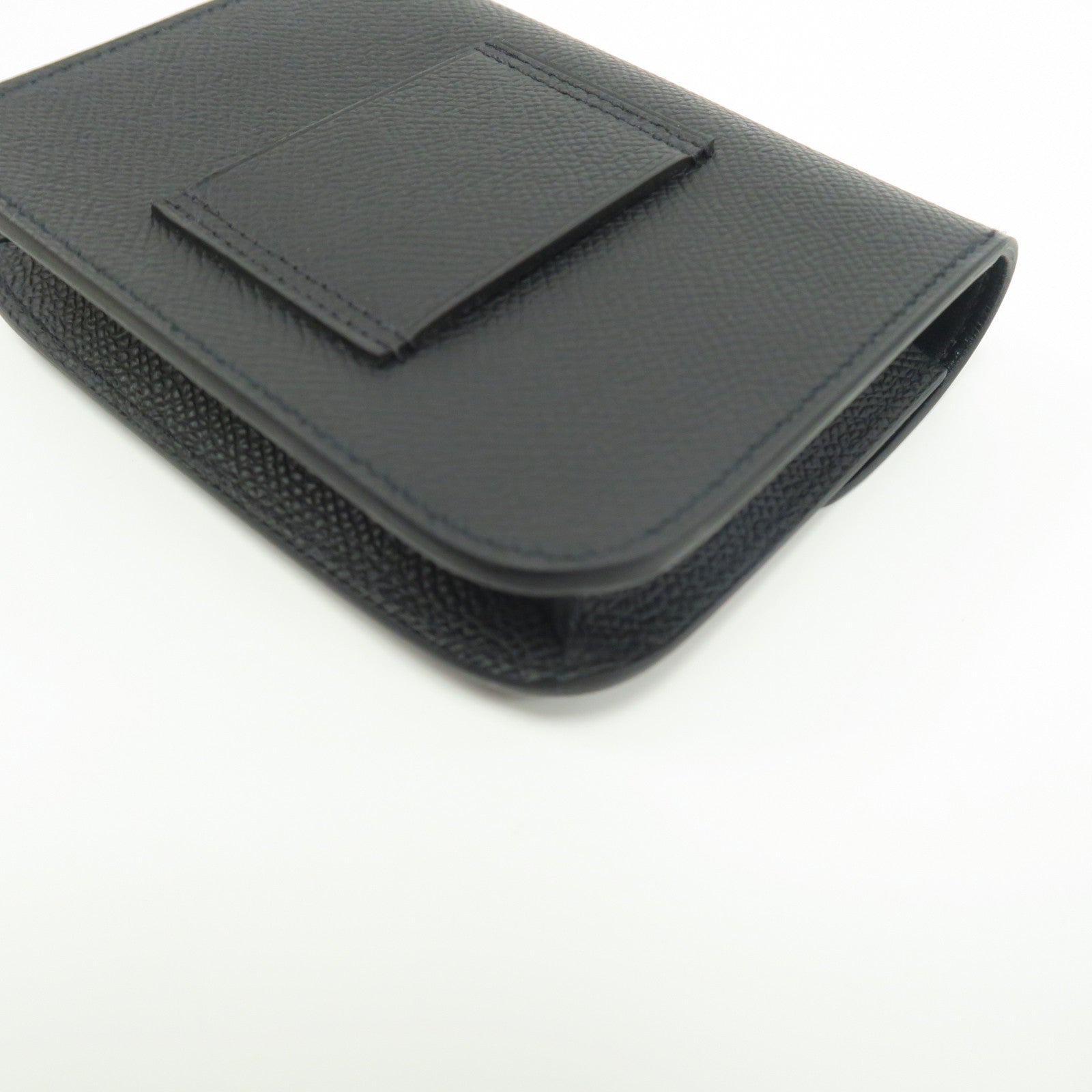 HERMES Veau Epsom皮革Constance Slim銀扣腰包經典黑