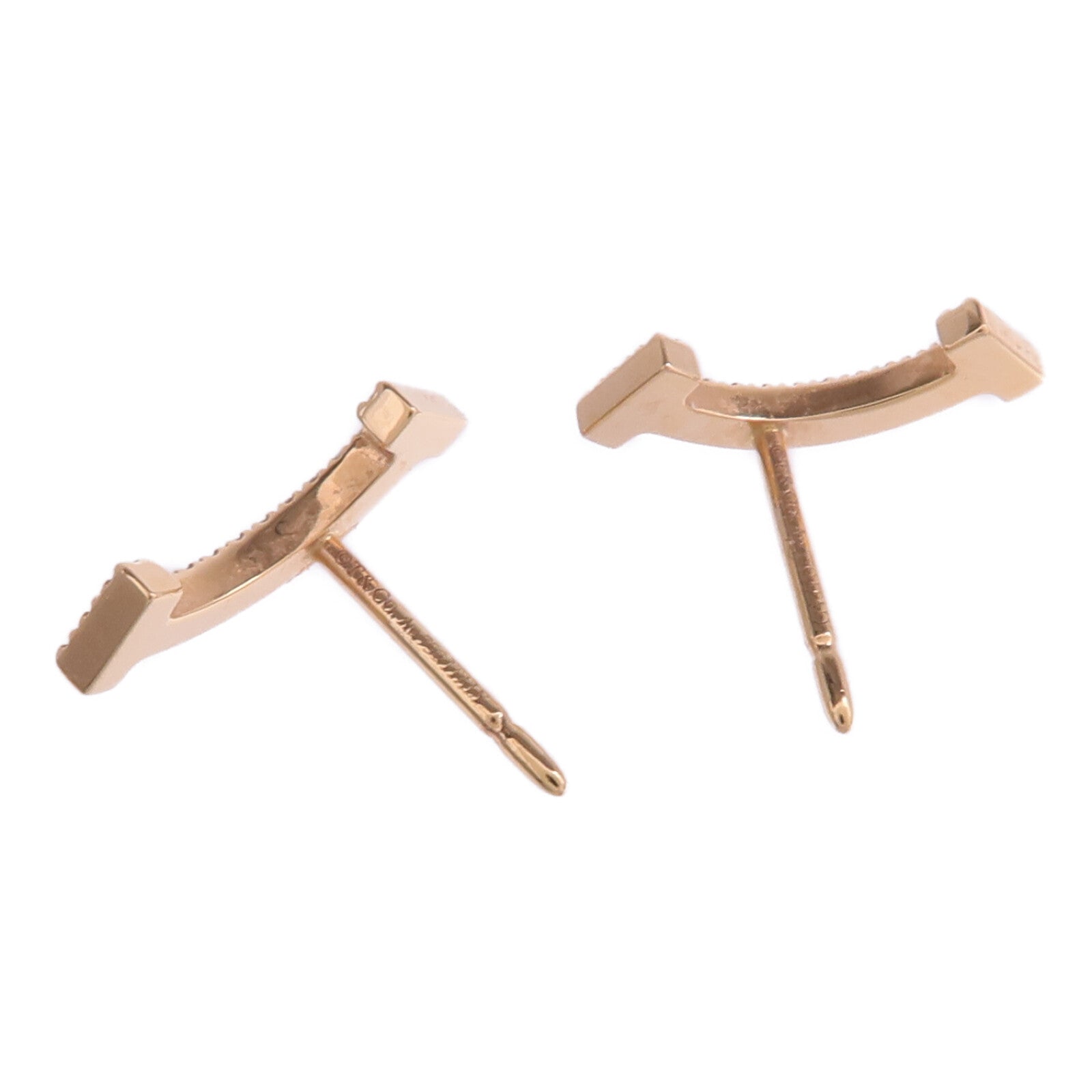 TIFFANY＆CO 18K玫瑰金T Smile Mini Earrings鑽石耳環