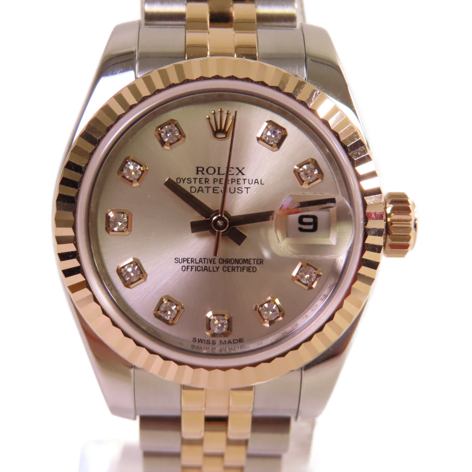 ROLEX Lady Datejust 26mm 18K玫瑰金/不鏽鋼自動機芯手錶貝殼色