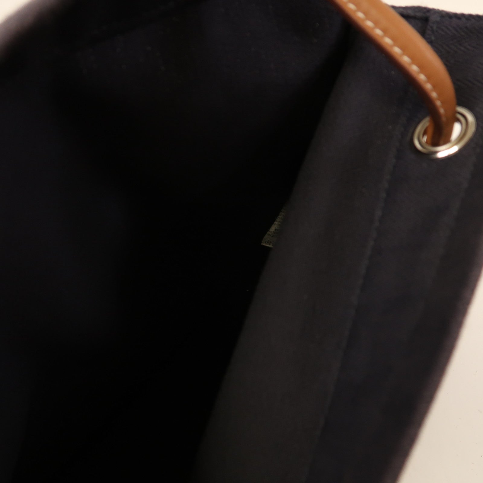 HERMES 帆布Aline銀扣肩背袋藍色