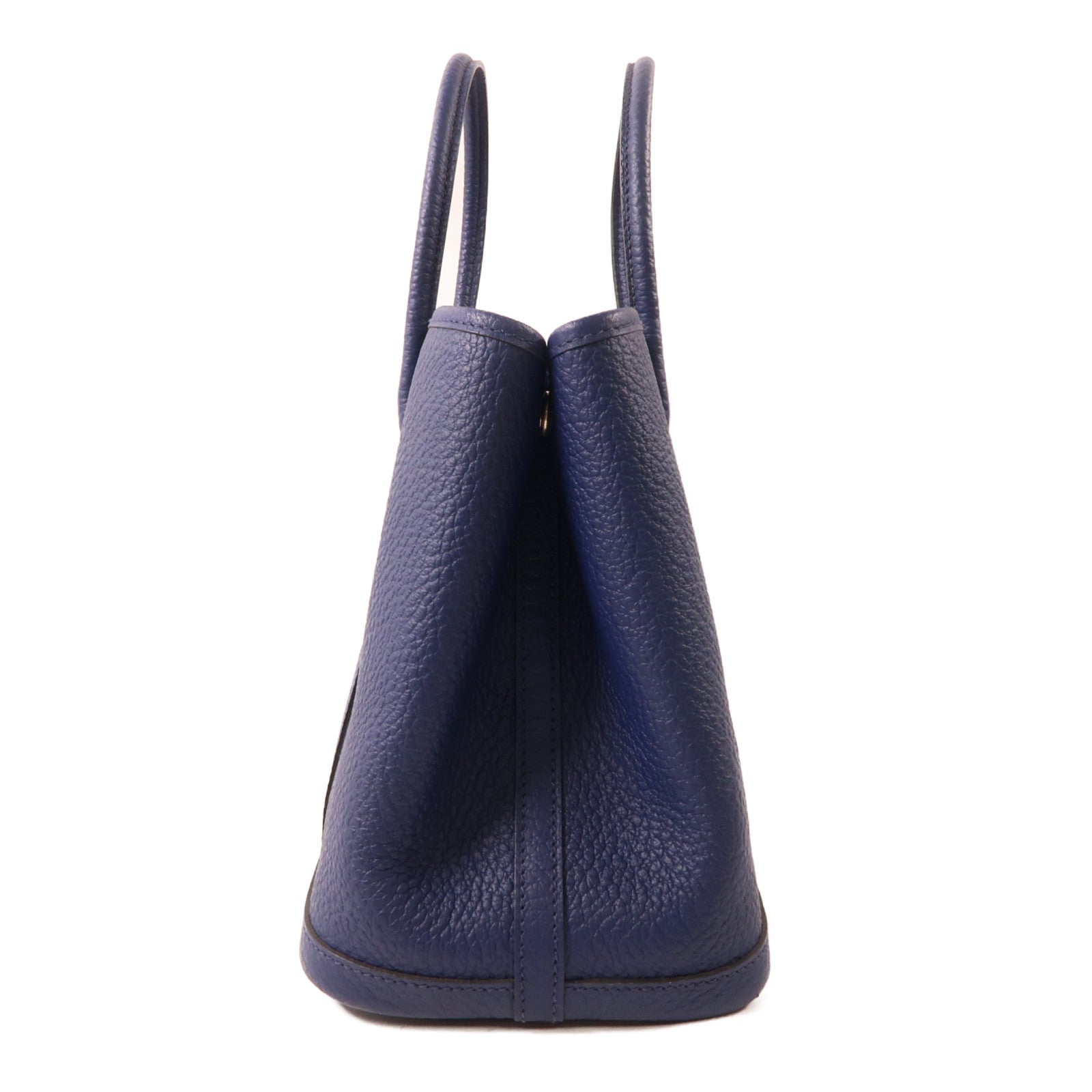 HERMES Negonda皮革Garden Party TPM銀扣手挽袋Blue Saphir/藍色