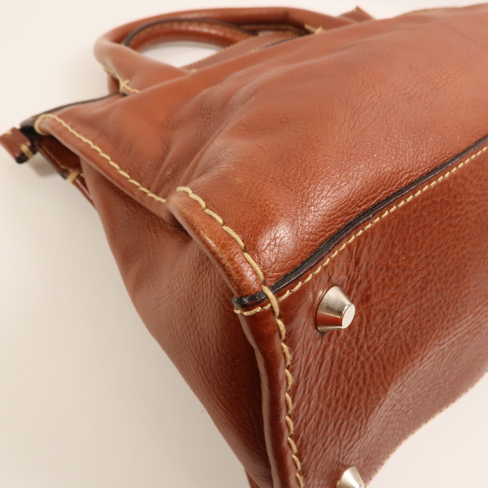 Chloe 牛皮皮革Hand Bag銀扣手挽袋