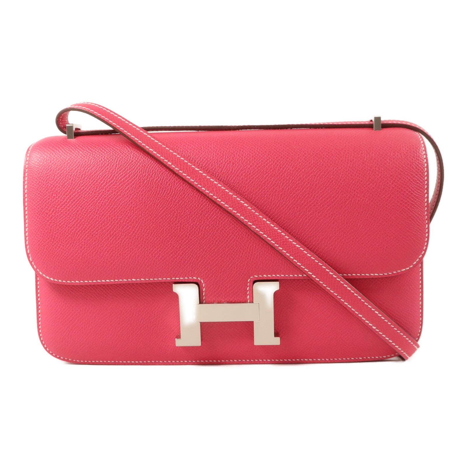 HERMES Epsom皮革Constance Elan肩背袋Rose Tyrien