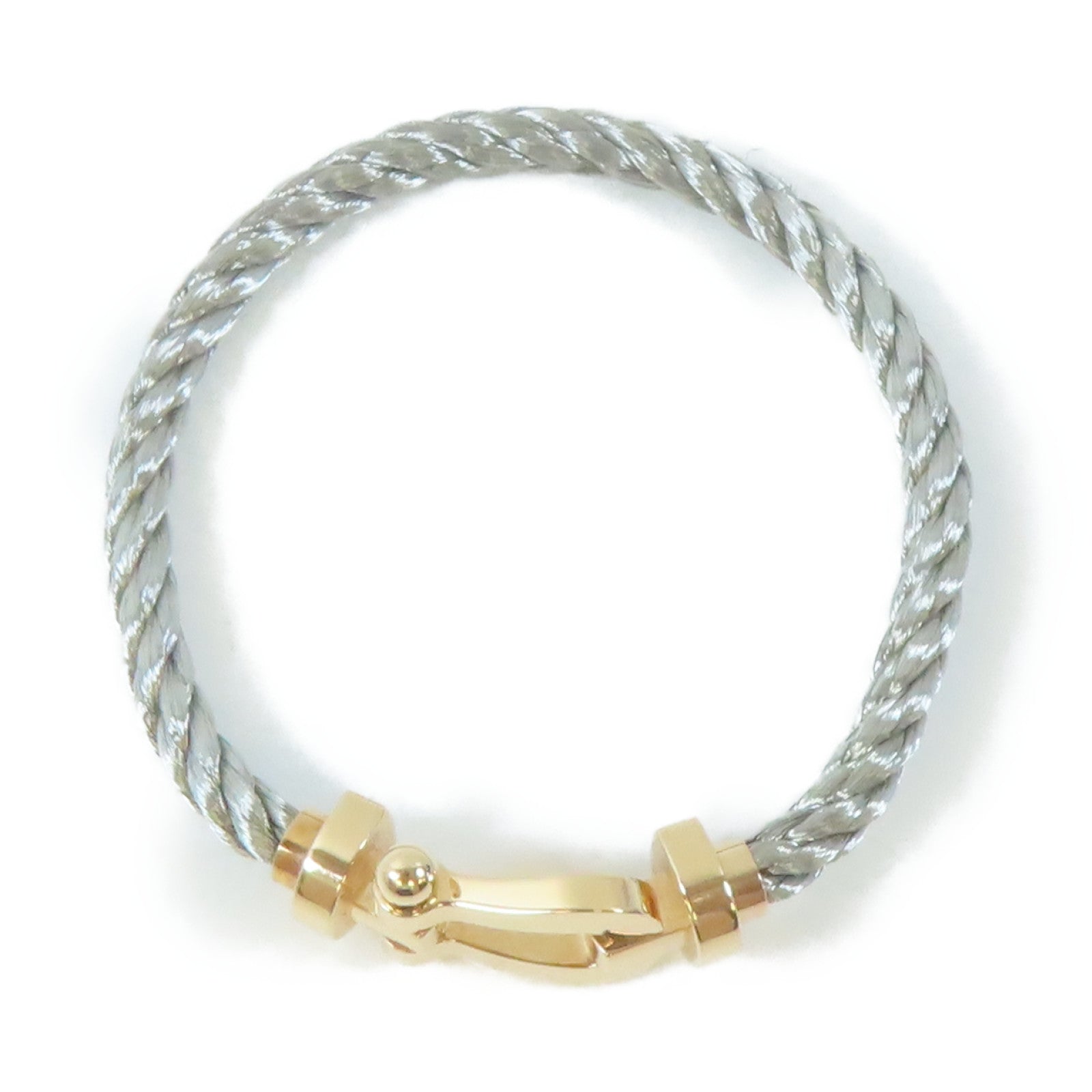 FRED 18K黃金Force 10 Bracelet手鐲銀色/綠色/啡色#15cm