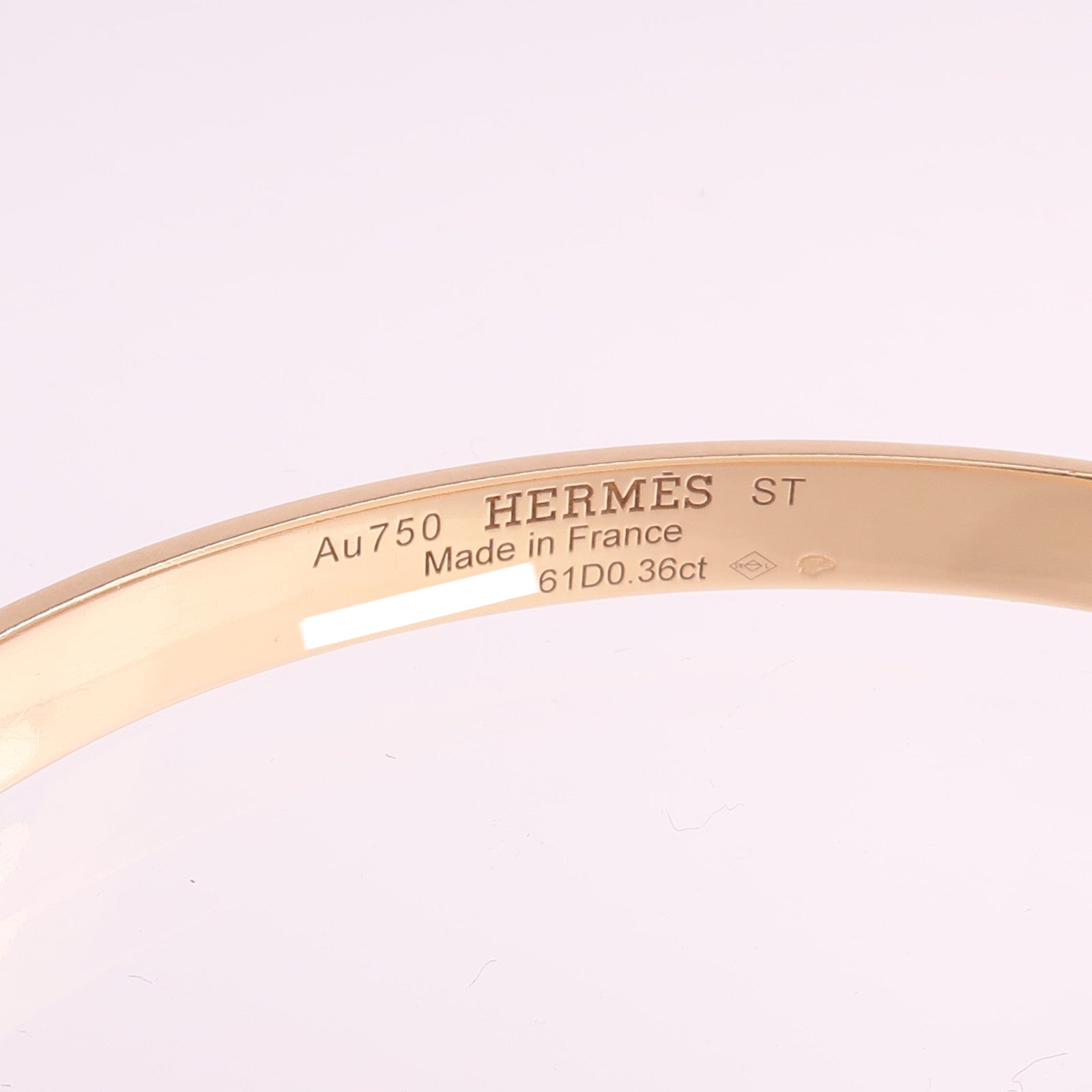 HERMES 18K玫瑰金Kelly Diamond Bracelet鑽石手鐲