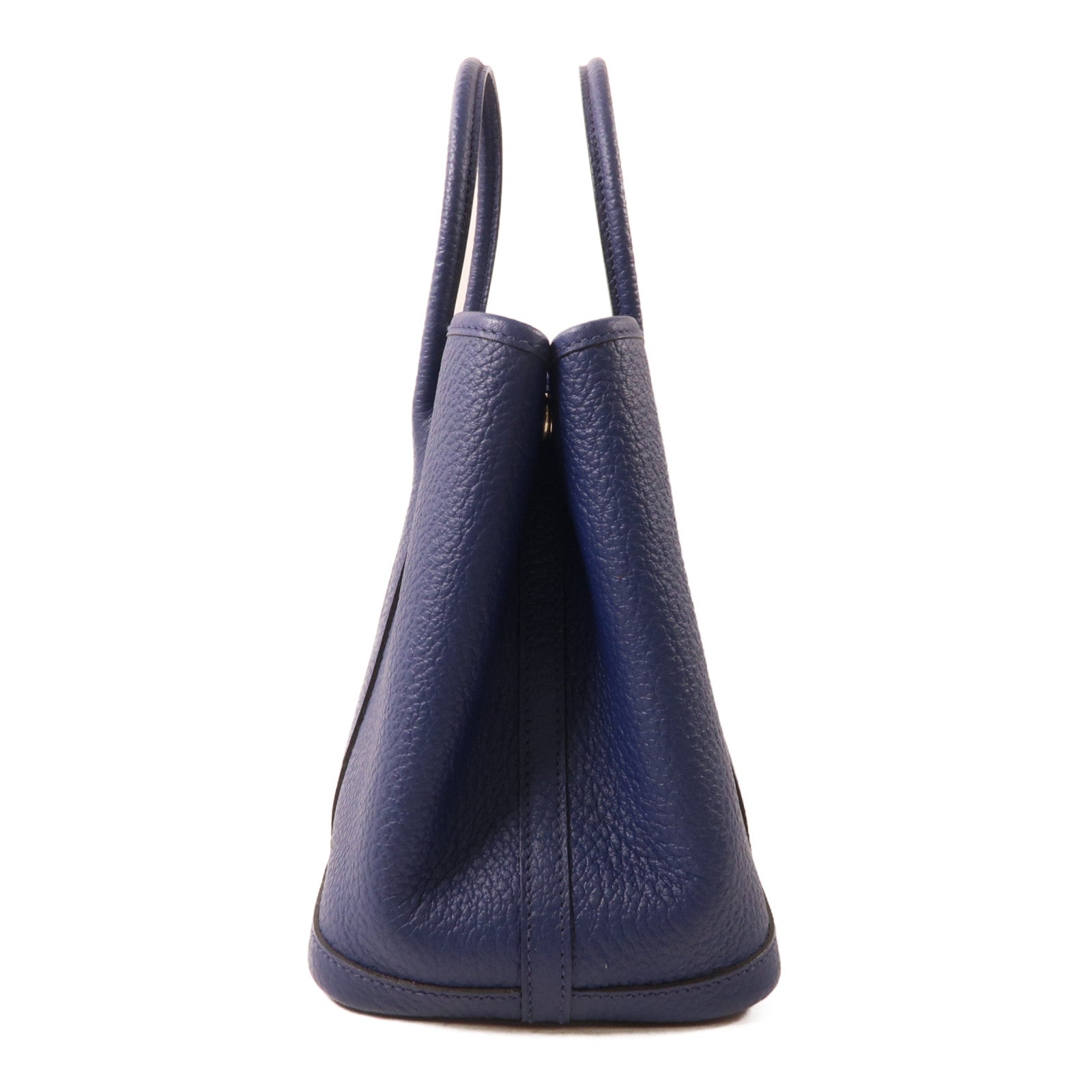 HERMES Negonda皮革Garden Party TPM銀扣手挽袋Blue Saphir/藍色