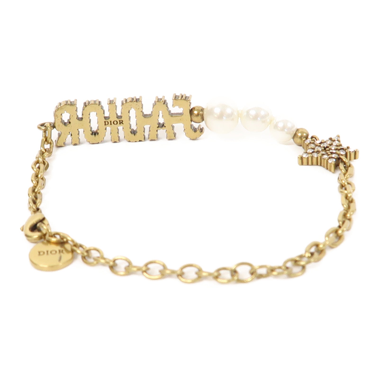 Dior 金屬/水晶J'Adior Bracelet手鏈金色