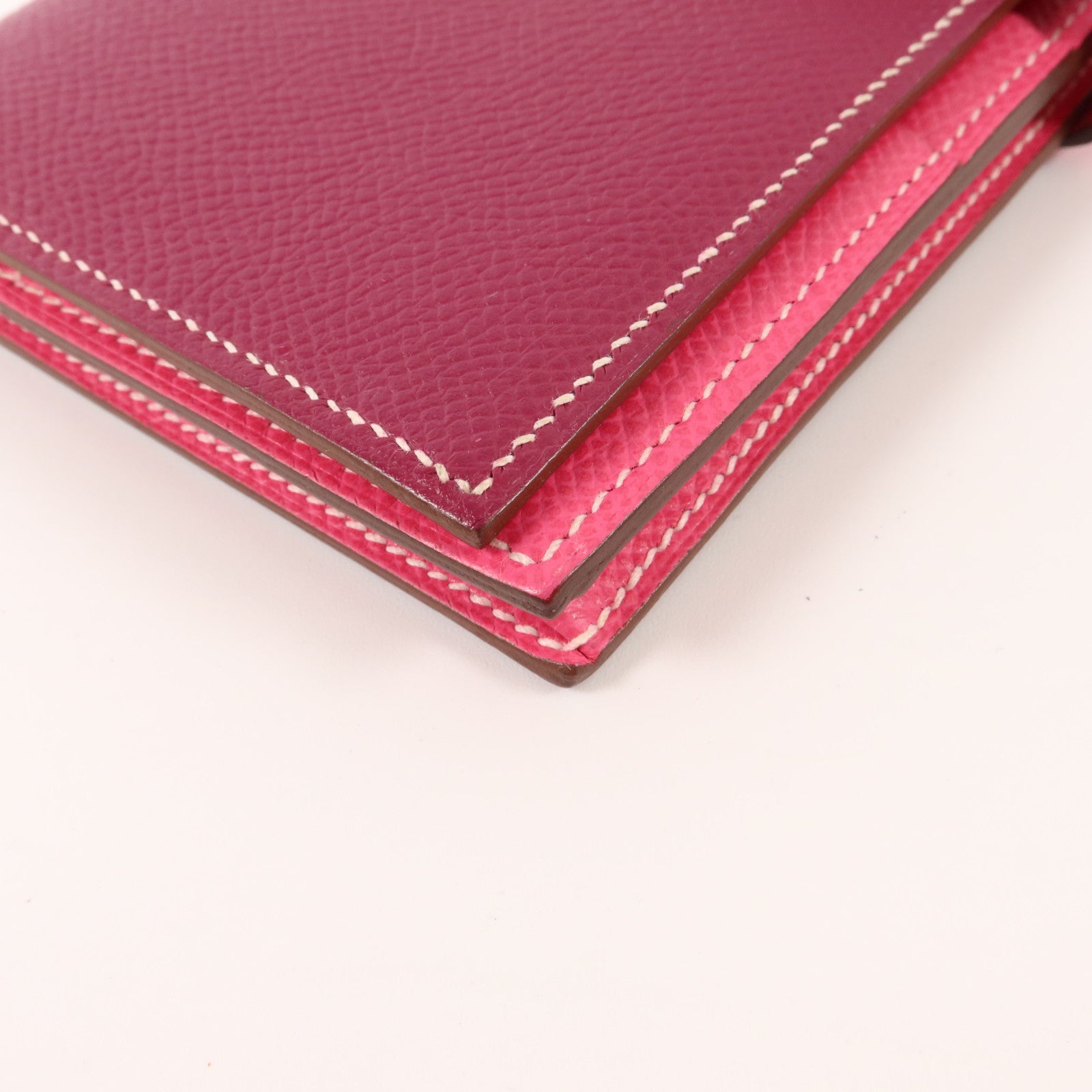 HERMES Epsom皮革Bearn W Snap長錢包Tosca/Rose Tyrien