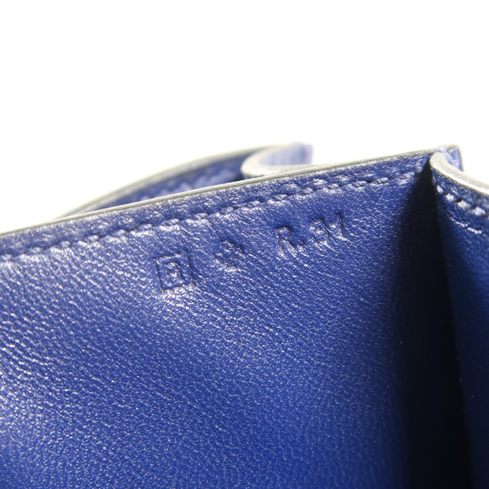HERMES Epsom皮革Constance 24銀扣肩背袋Bleu Saphir藍色