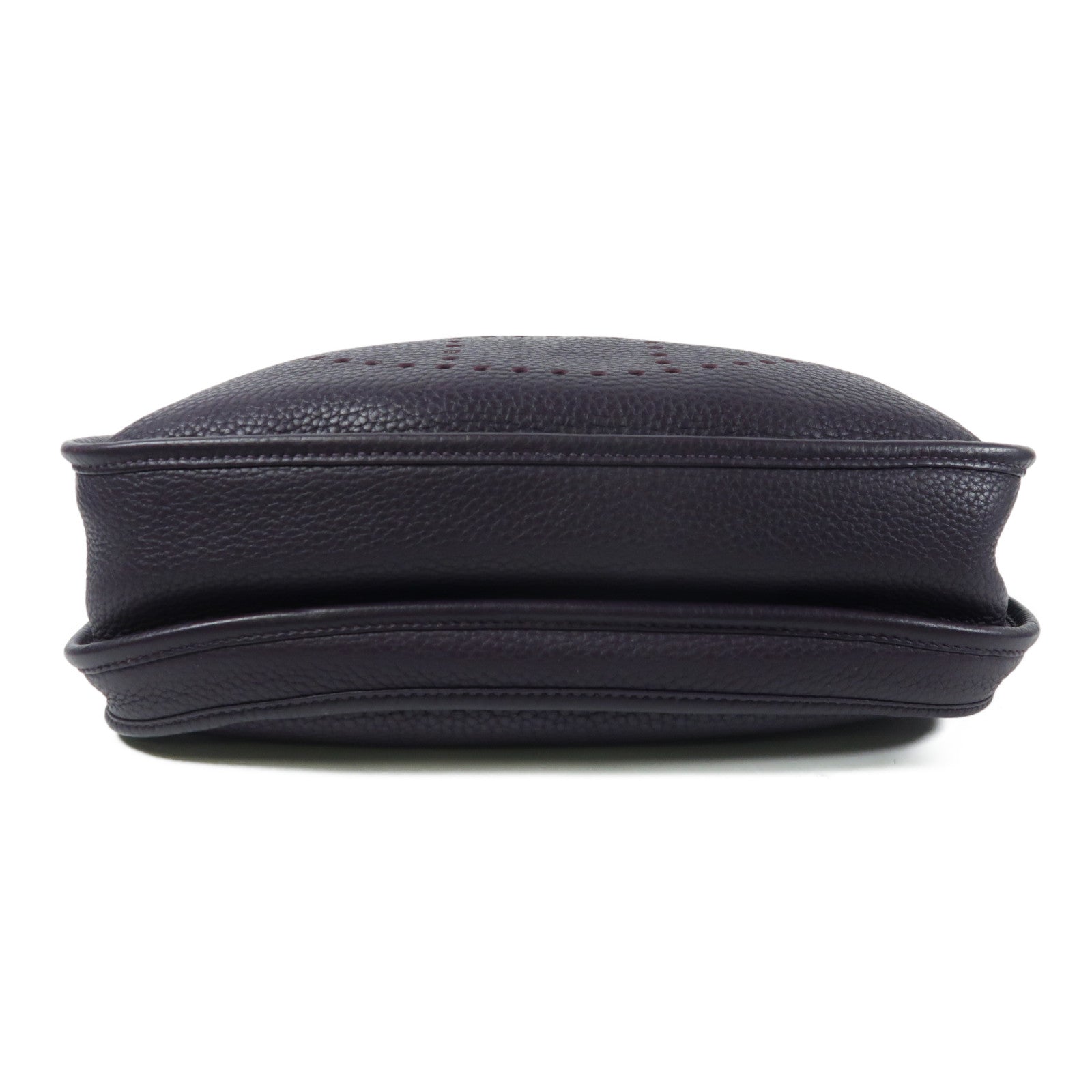 HERMES Clemence皮革Evelyne PM銀扣肩背袋Raisin