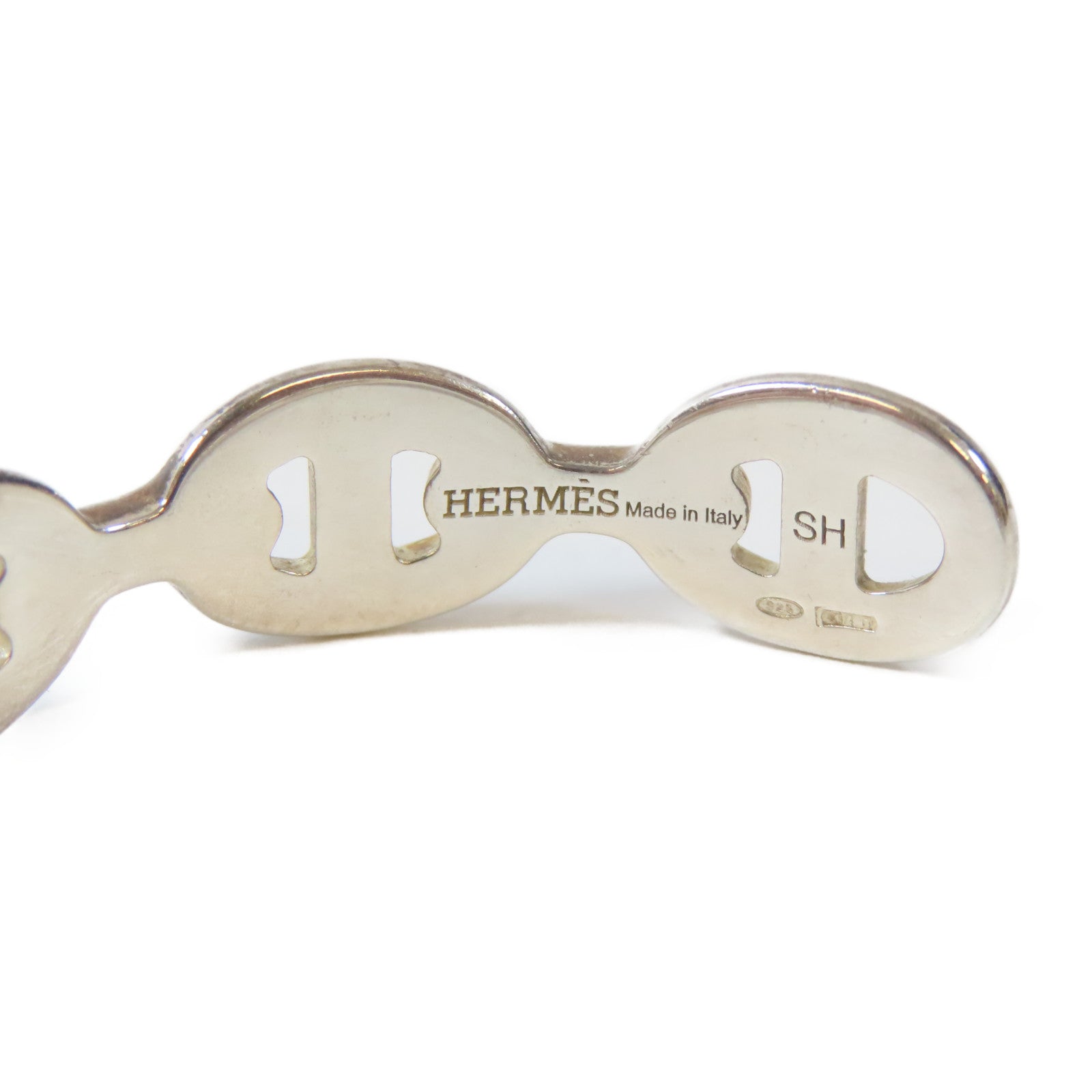 HERMES 925純銀Chaine D'ancre Enchainee Bracelet#16cm