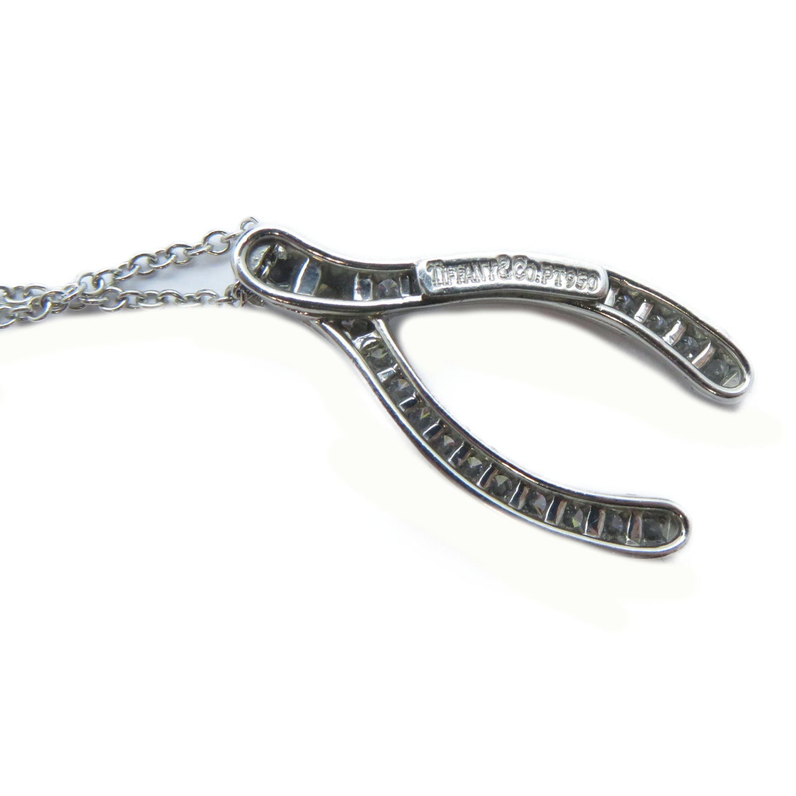 TIFFANY＆CO PT950鉑金Wishbone Diamond Necklace鑽石項鍊