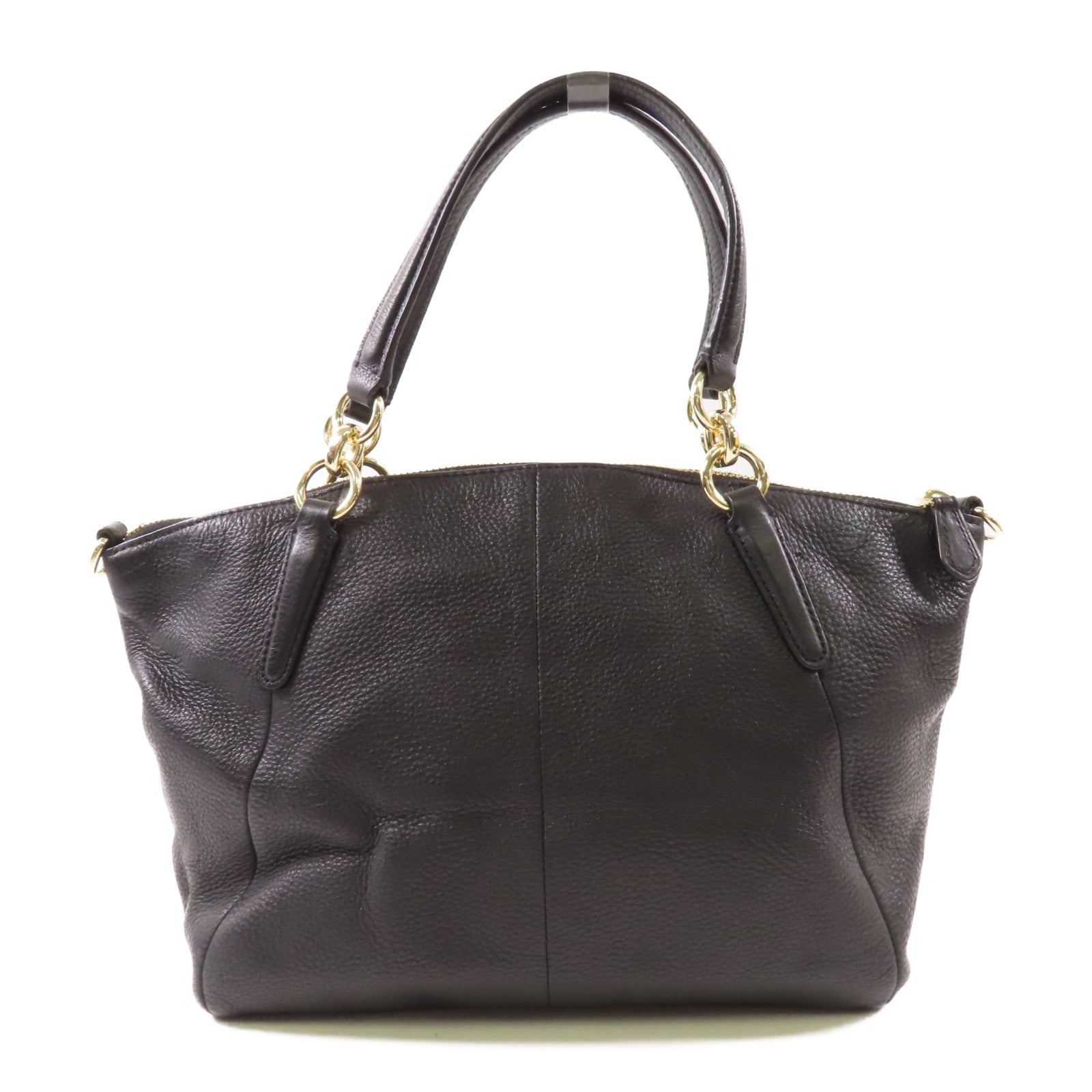 COACH 牛皮皮革Handbag金扣手挽袋