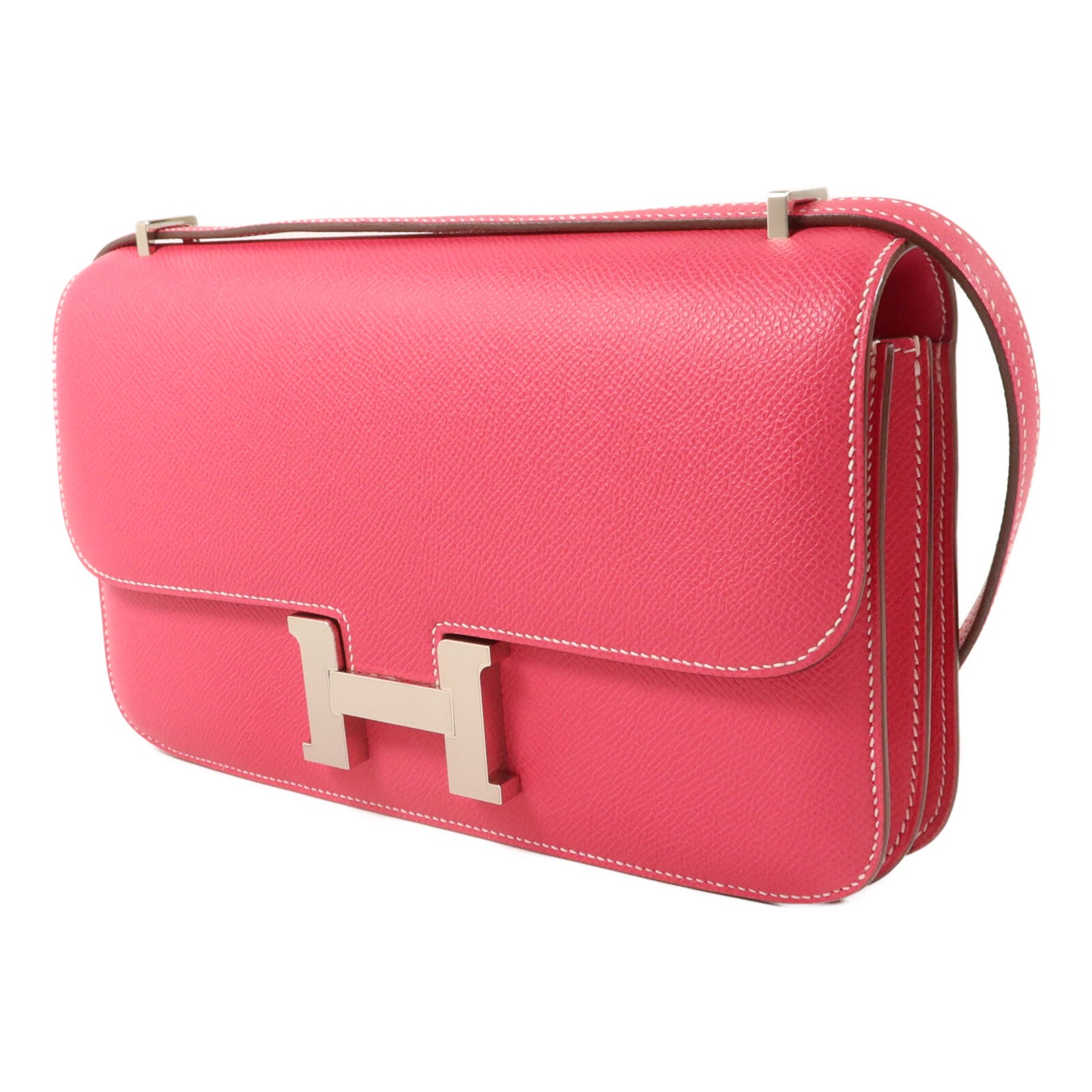 HERMES Epsom皮革Constance Elan肩背袋Rose Tyrien