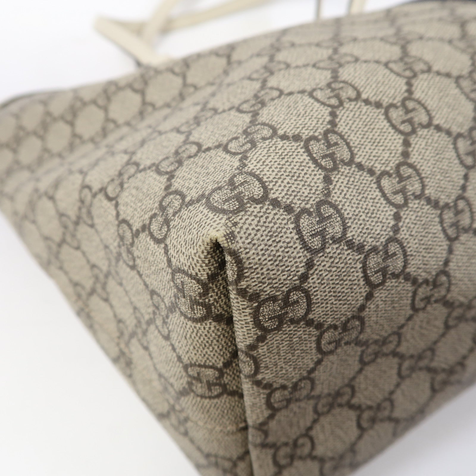 GUCCI 塗層帆布Ophidia金扣肩背袋啡色/白色