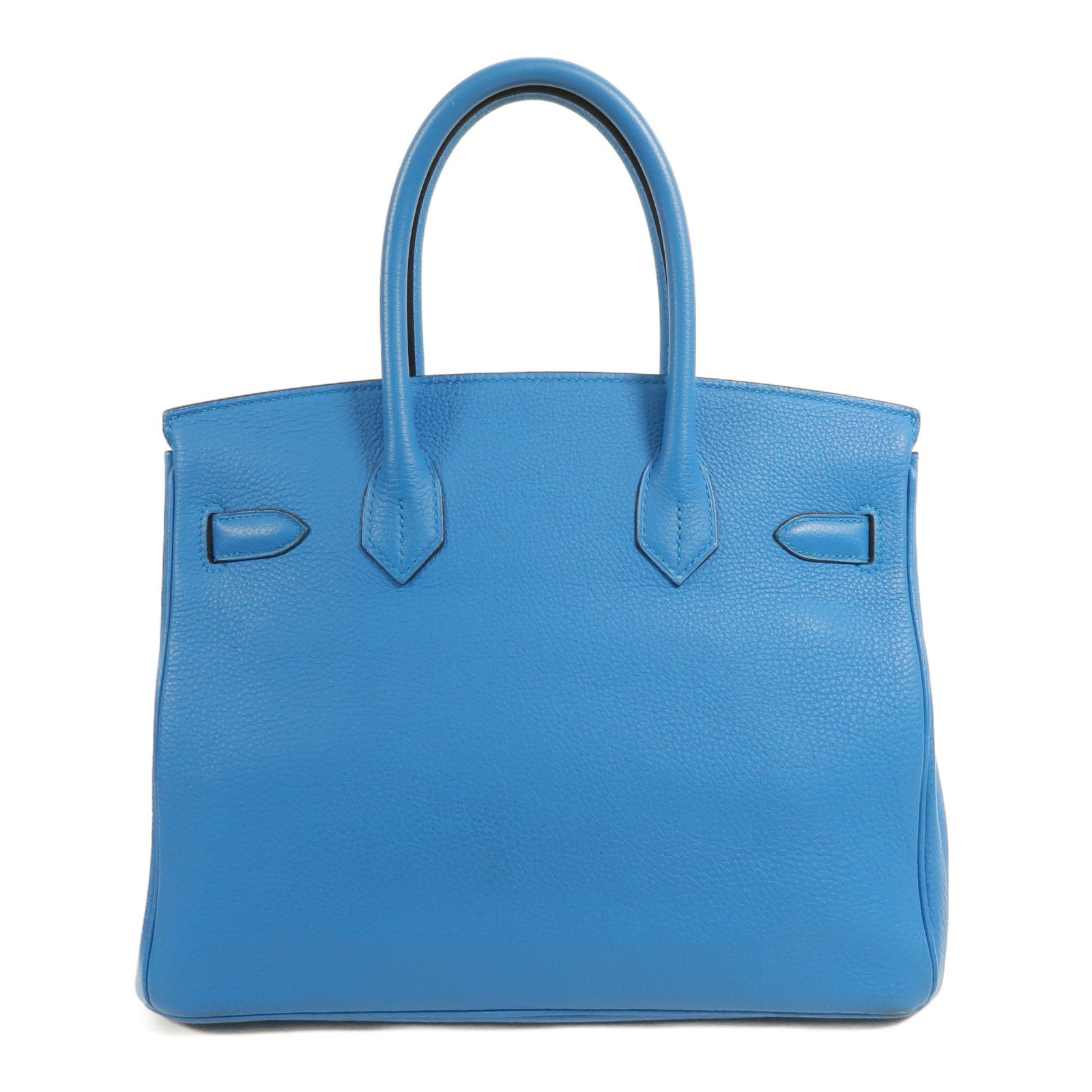 HERMES Clemence皮革Birkin 30手挽袋Bleu Izmir/Malachite