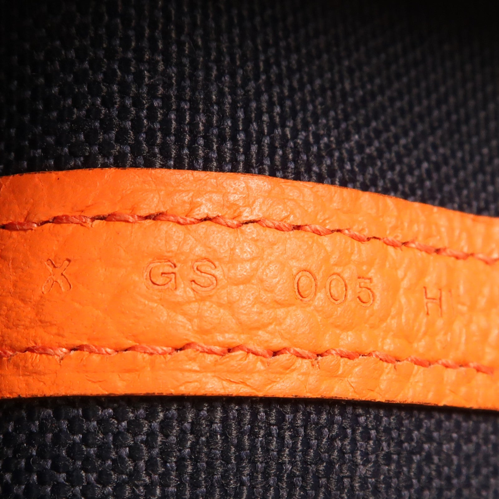 HERMES 帆布Garden Party PM銀扣手挽袋Bleu Marine/Orange Poppy深藍色/橙色