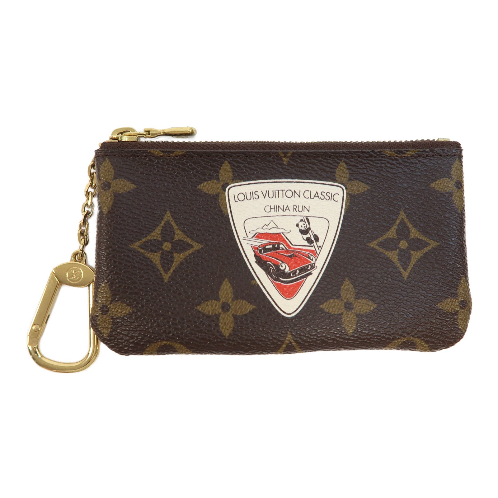 LOUIS VUITTON Monogram Coin Case金扣零錢包棕色