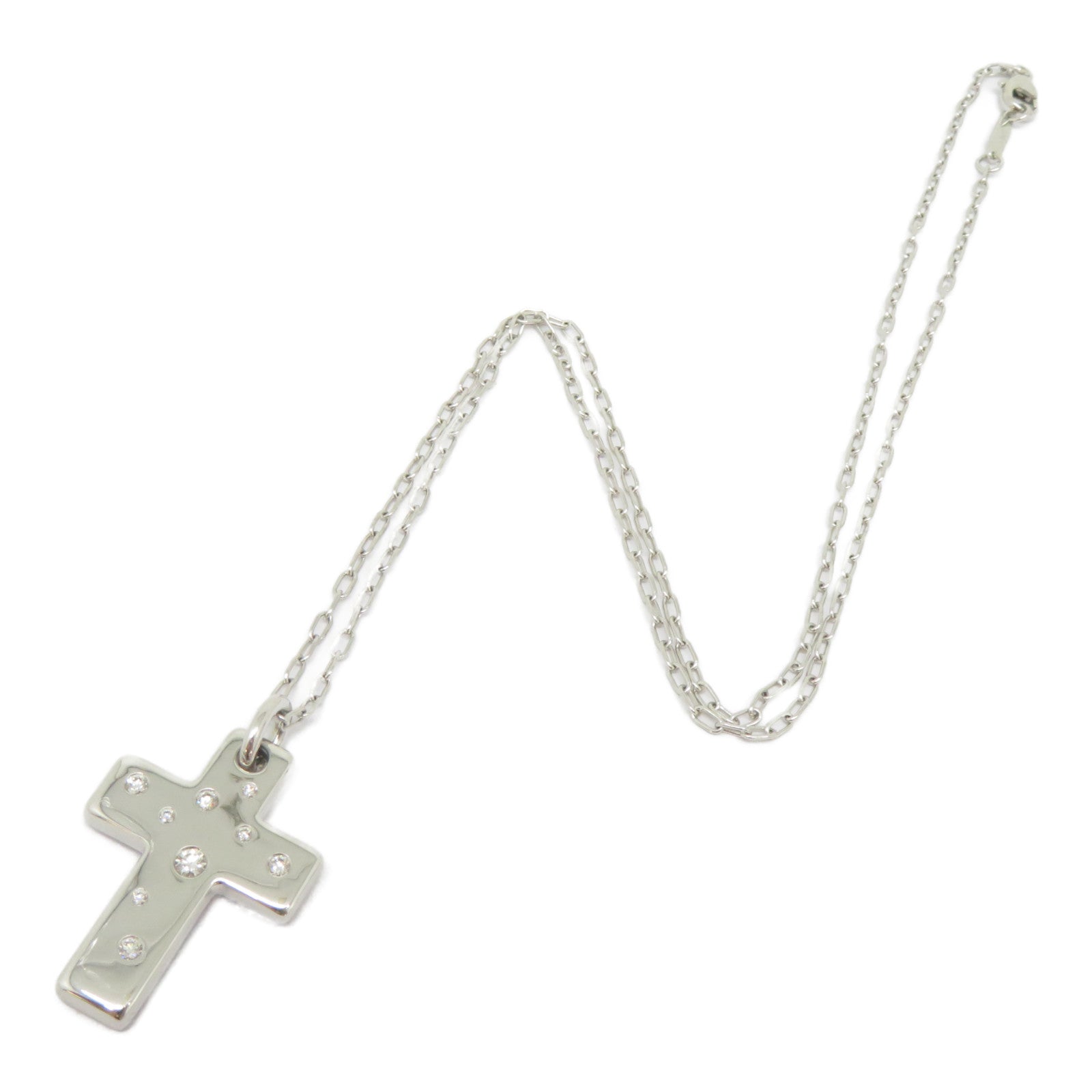 TIFFANY＆CO 18K白金Etoile Cross Necklace項鍊