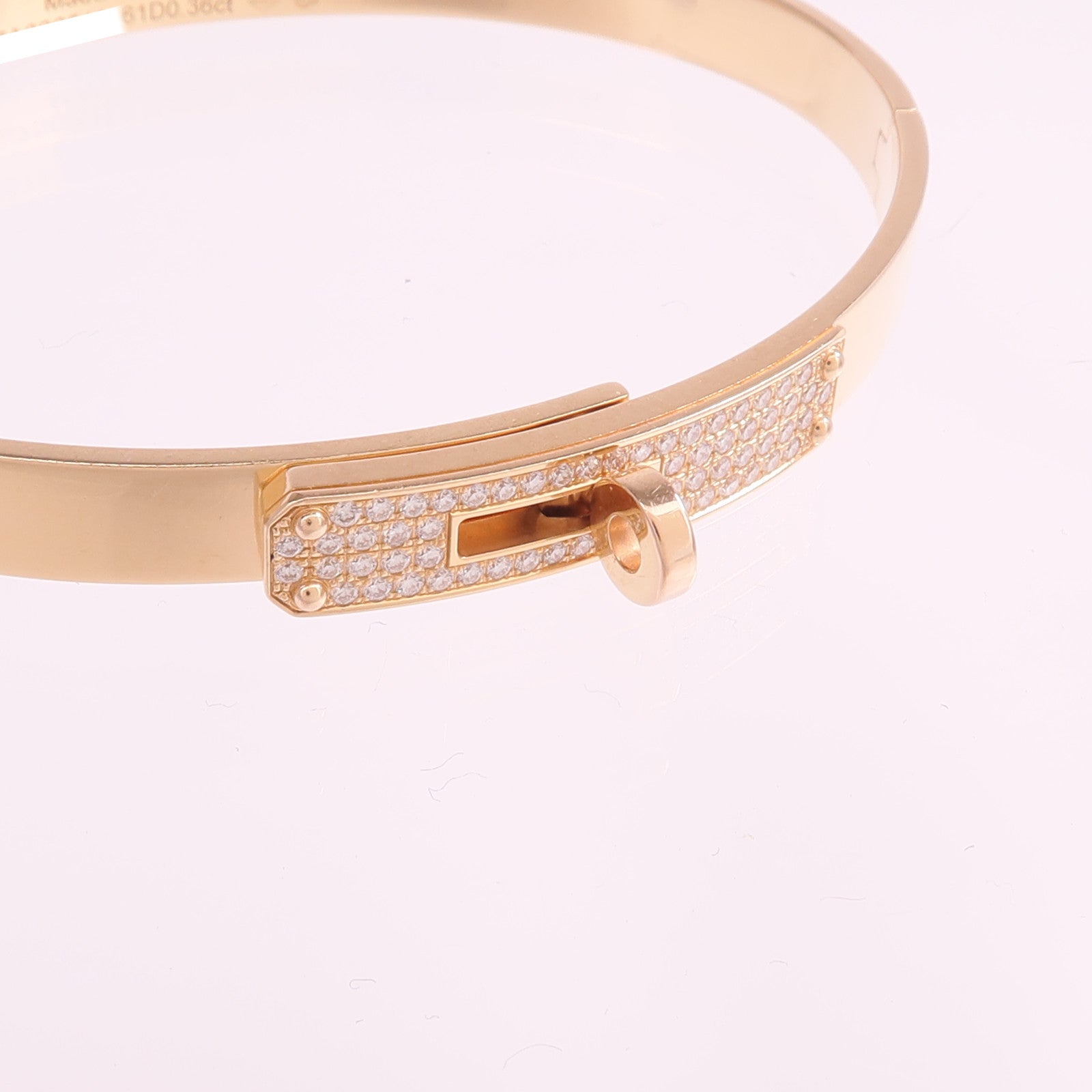 HERMES 18K玫瑰金Kelly Diamond Bracelet鑽石手鐲