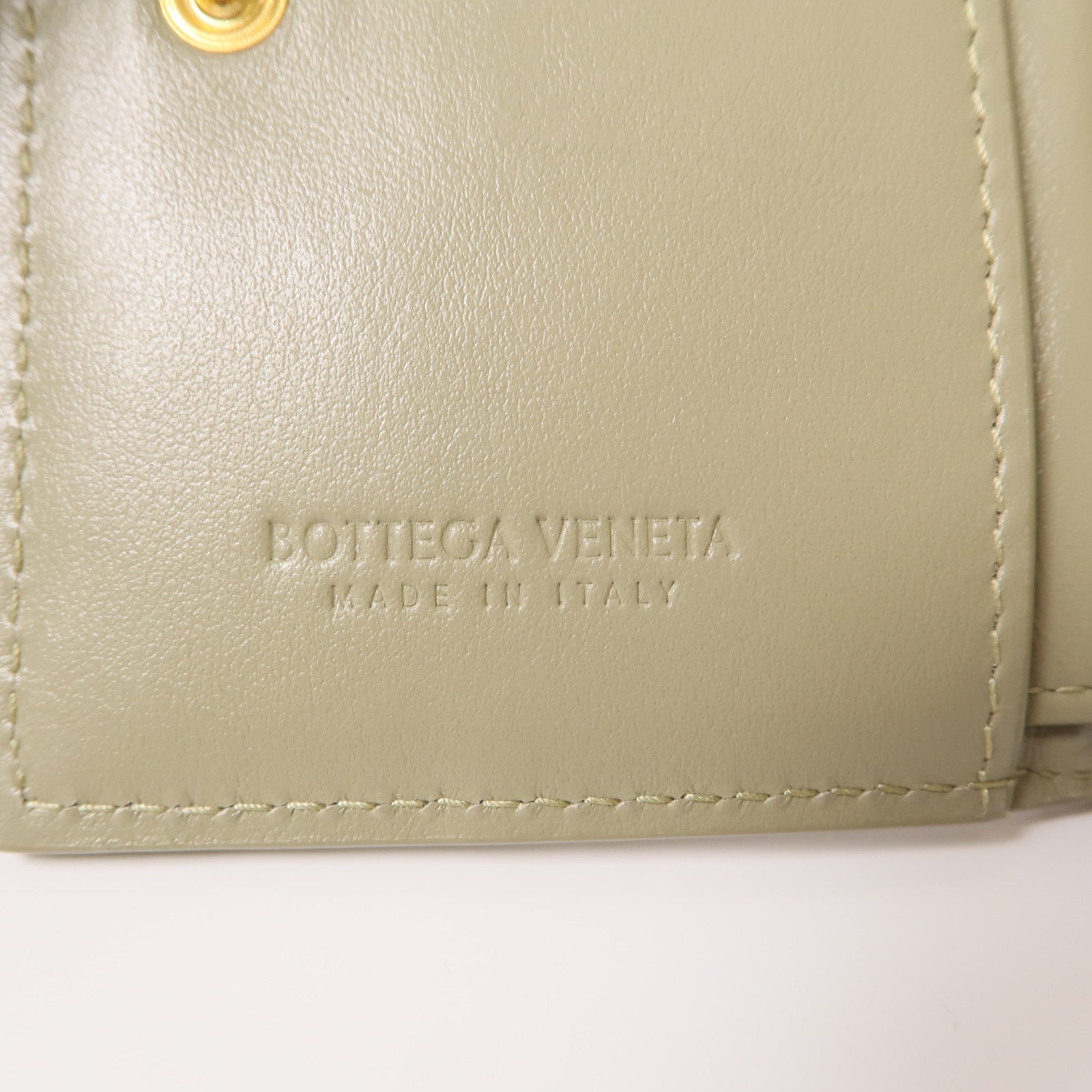 BOTTEGA VENETA【激減優惠】 織紋皮革Wallet金扣錢包綠色