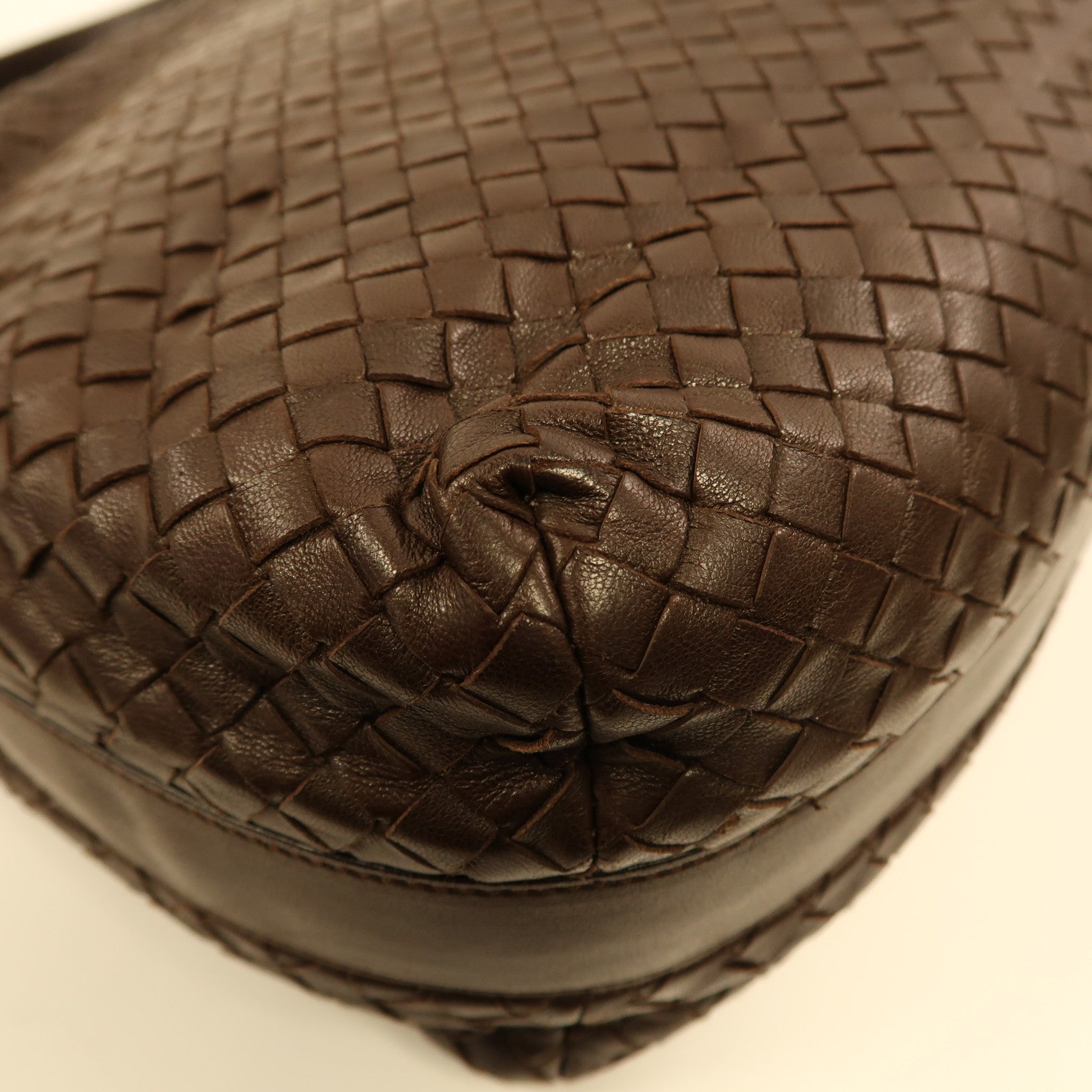 BOTTEGA VENETA 織紋皮革Shoulder Bag金扣肩背袋啡色