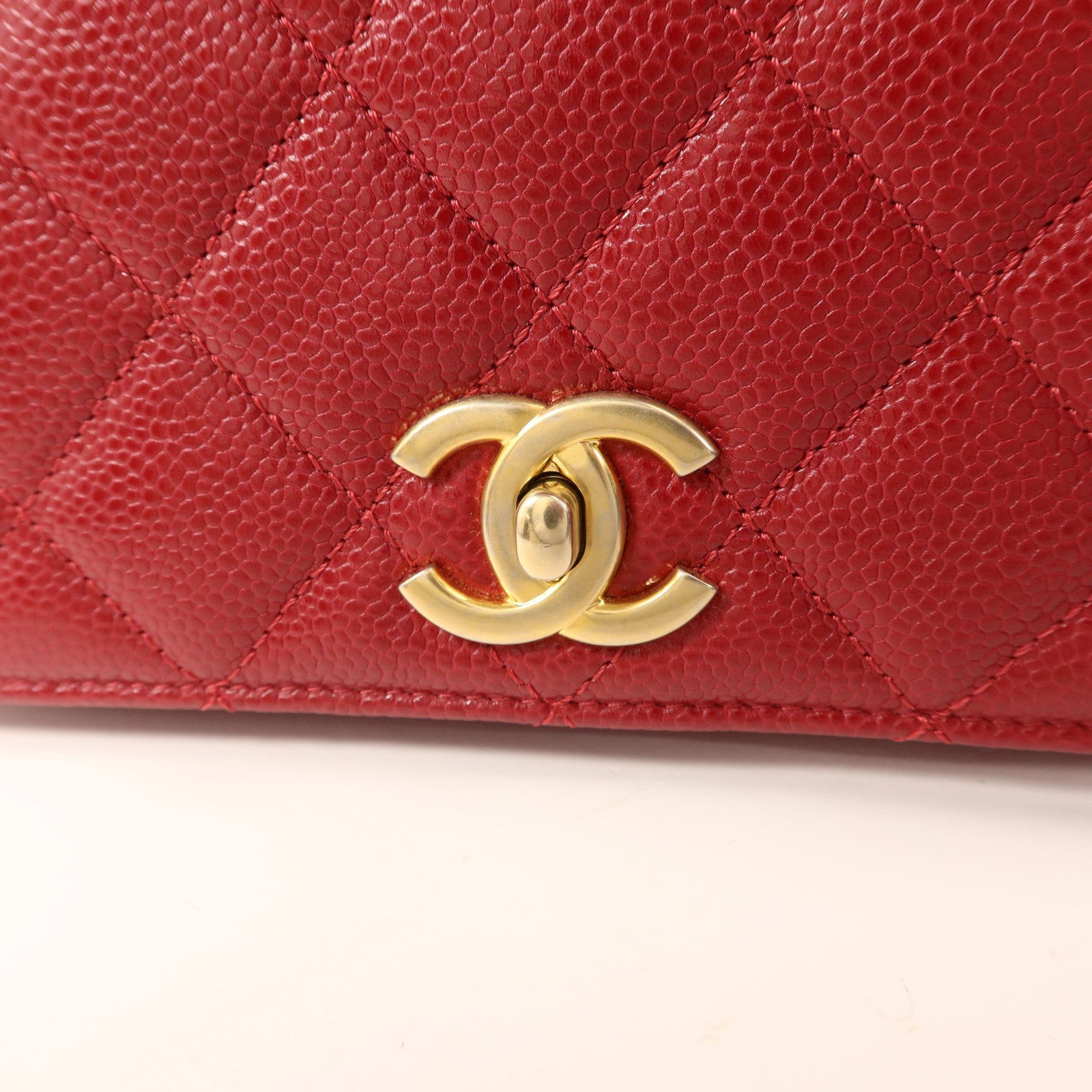 CHANEL 牛皮皮革Top Handle金扣鏈帶手挽肩背兩用袋