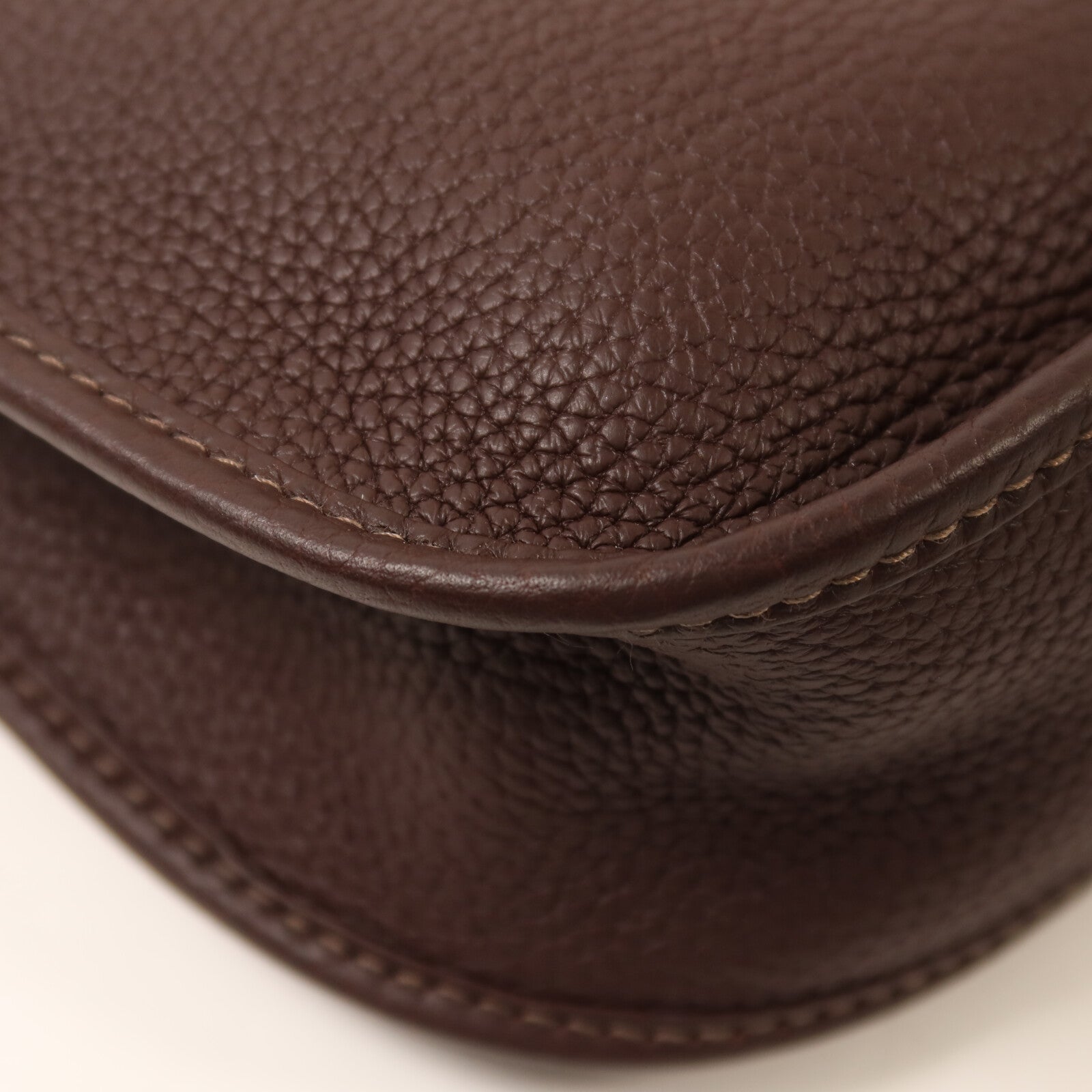 HERMES Clemence皮革Evelyne PM肩背袋Rouge Sellier