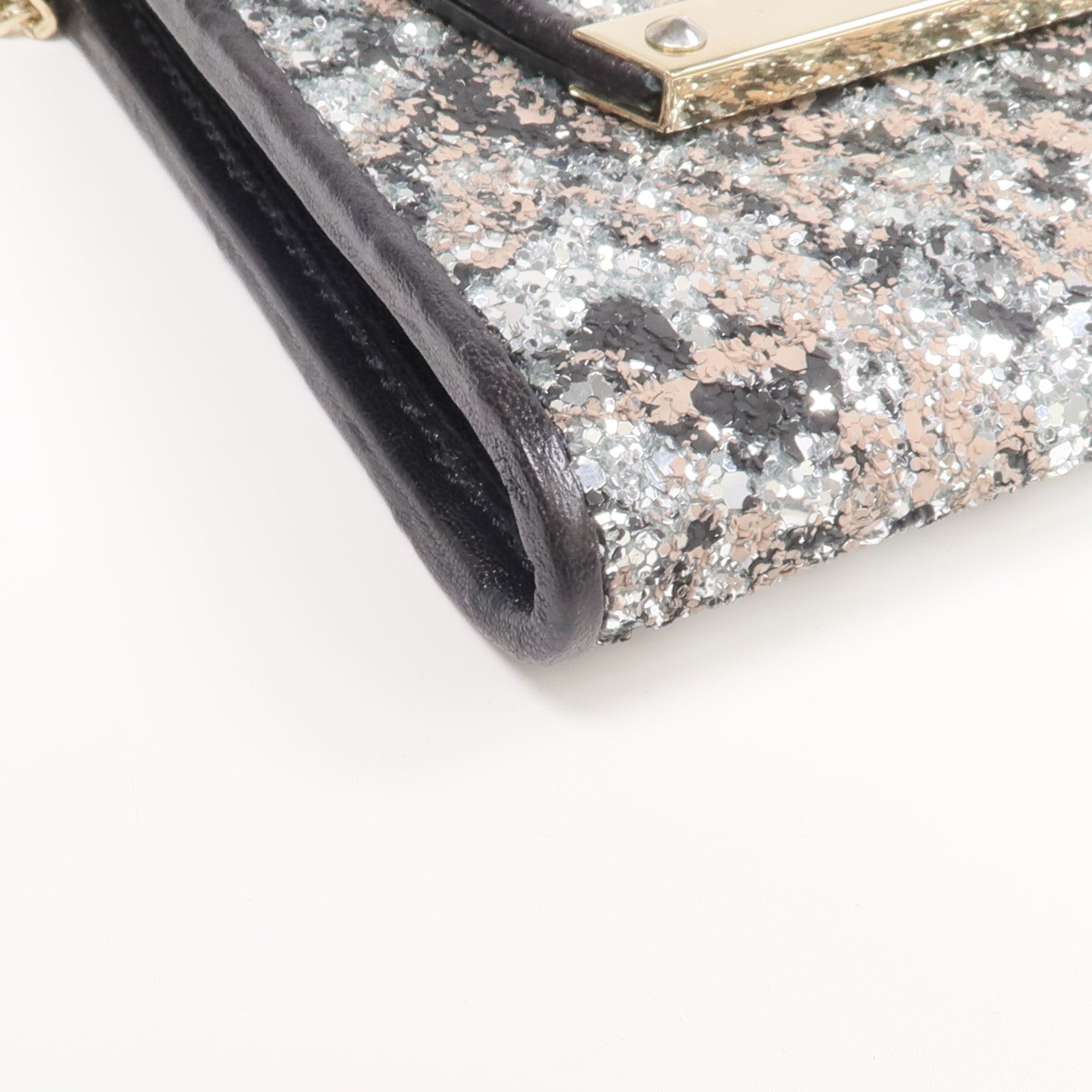 JIMMY CHOO 牛皮皮革Shoulder Bag金扣鏈帶肩背袋
