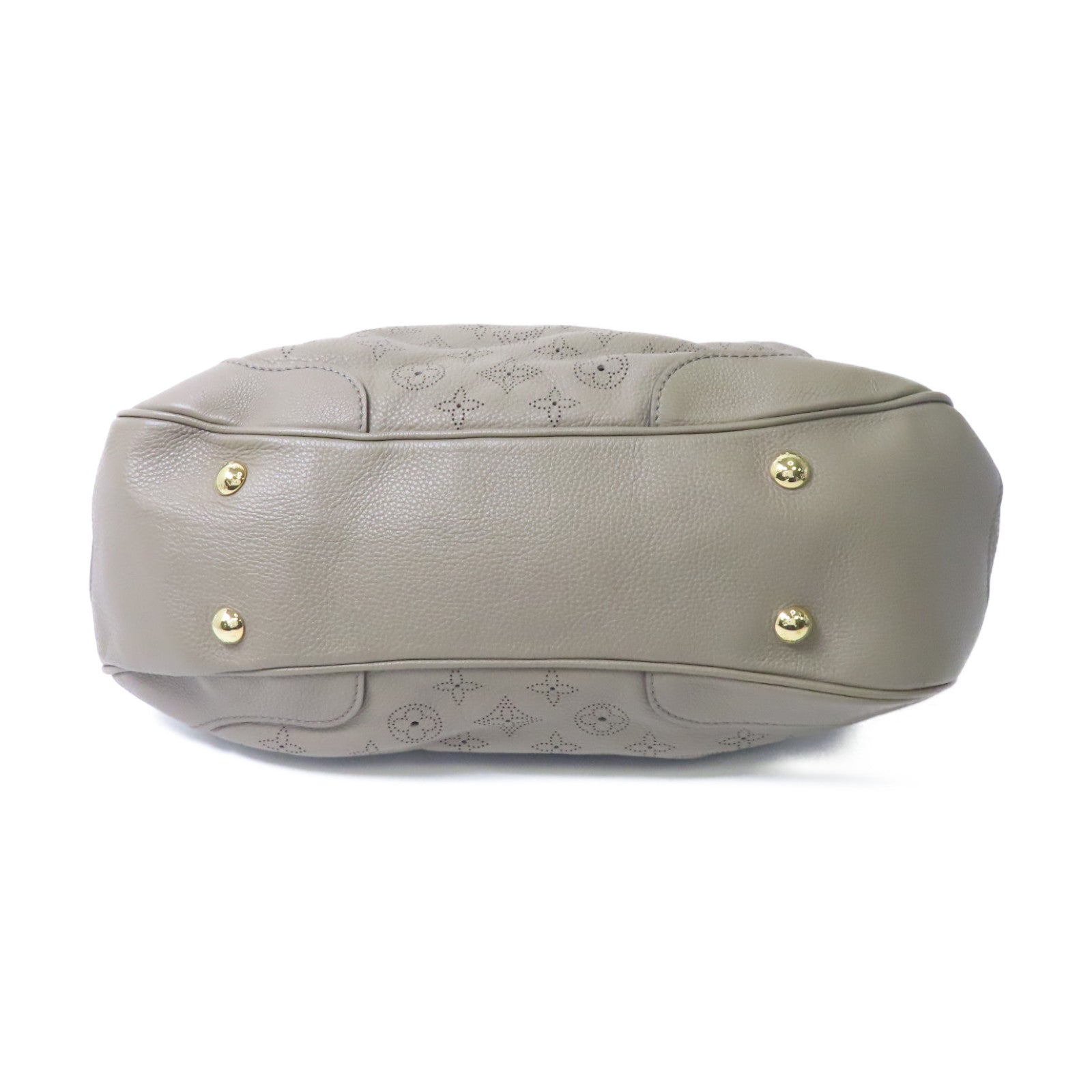 LOUIS VUITTON Monogram Mahina Solar金扣肩背袋灰色