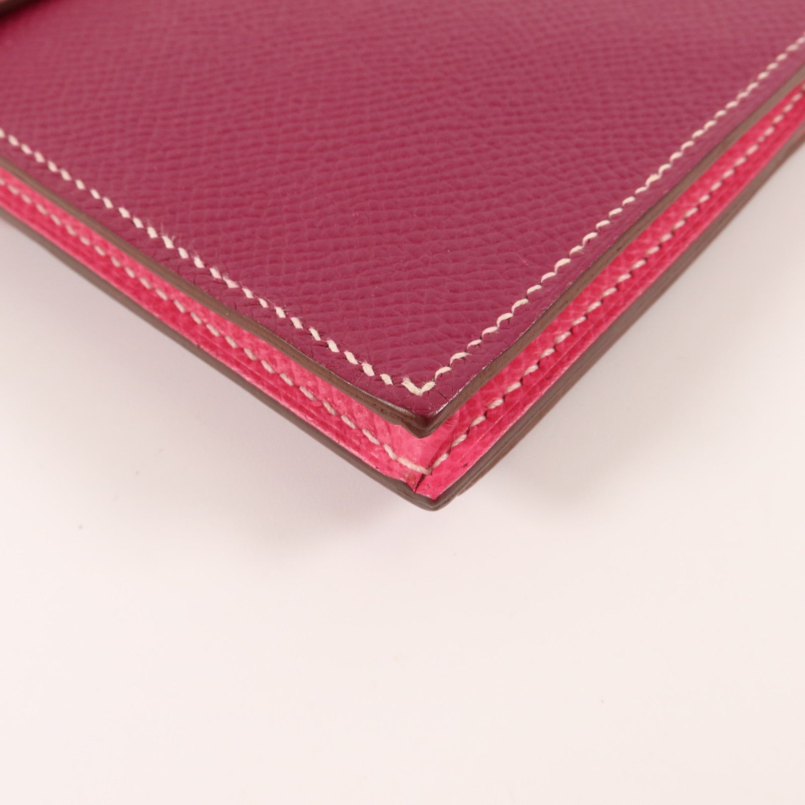 HERMES Epsom皮革Bearn W Snap長錢包Tosca/Rose Tyrien