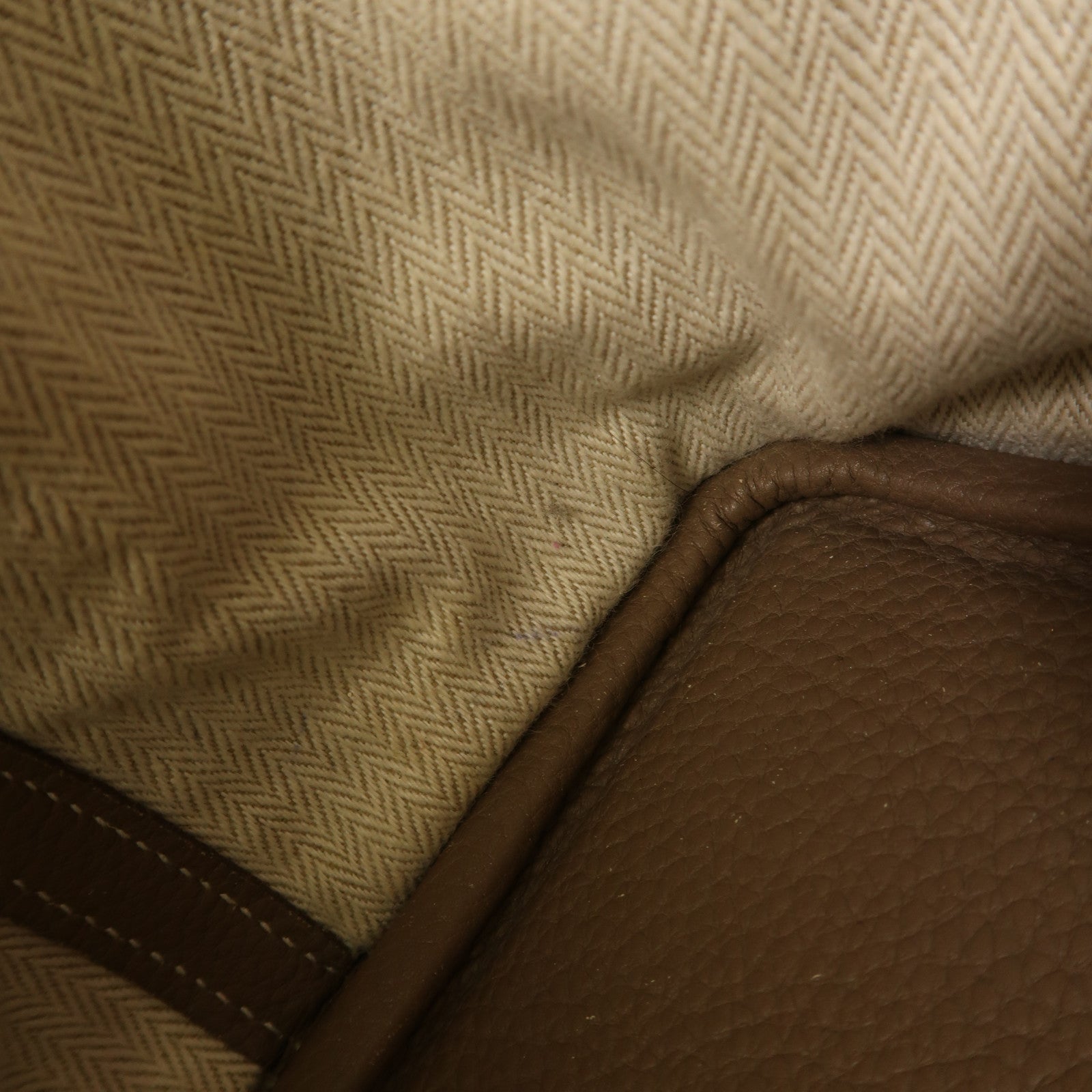 HERMES Negonda皮革Garden Party PM銀扣手挽袋Etoupe