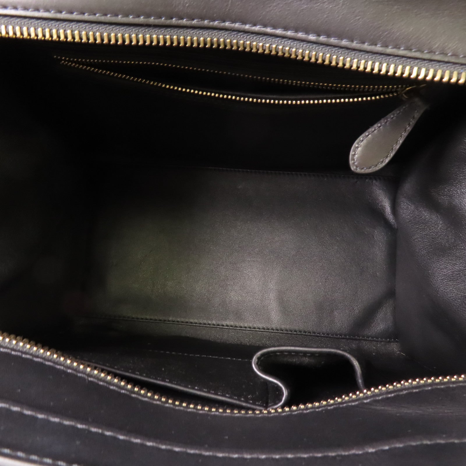 CELINE 牛皮皮革/馬毛Micro Luggage金扣手挽袋