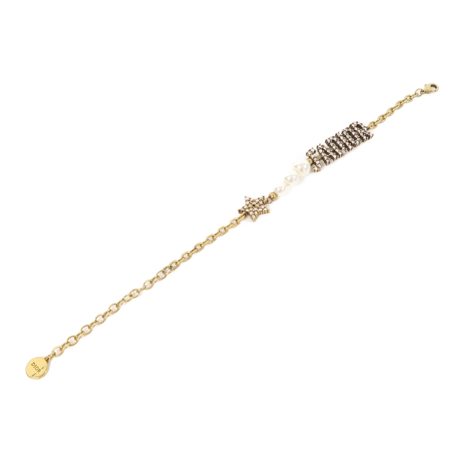 Dior 金屬/水晶J'Adior Bracelet手鏈金色
