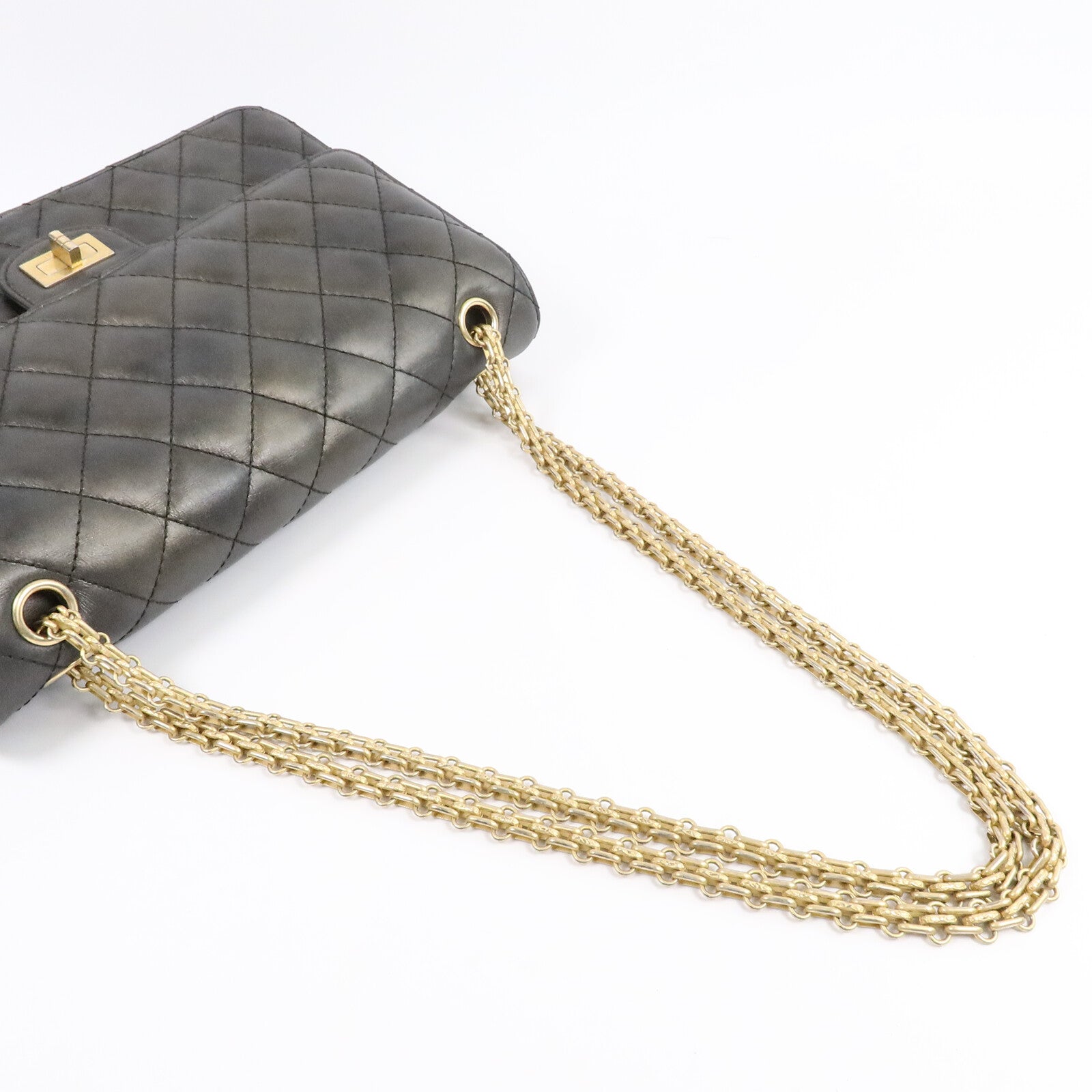 CHANEL 牛皮皮革2.55 Large鏈帶肩背袋