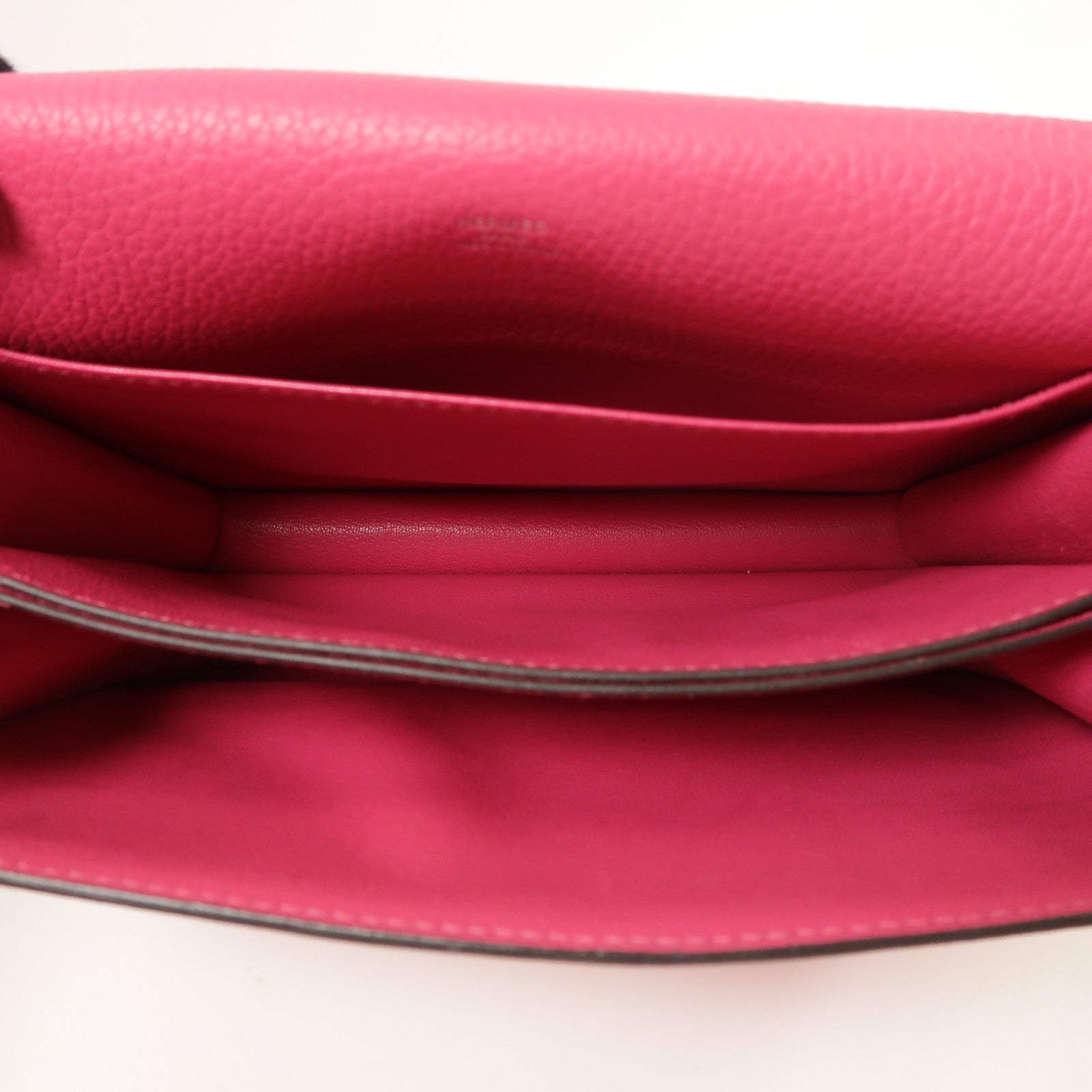 HERMES PHW Roulis 23 Shoulder Bag Clemence Leather Pink