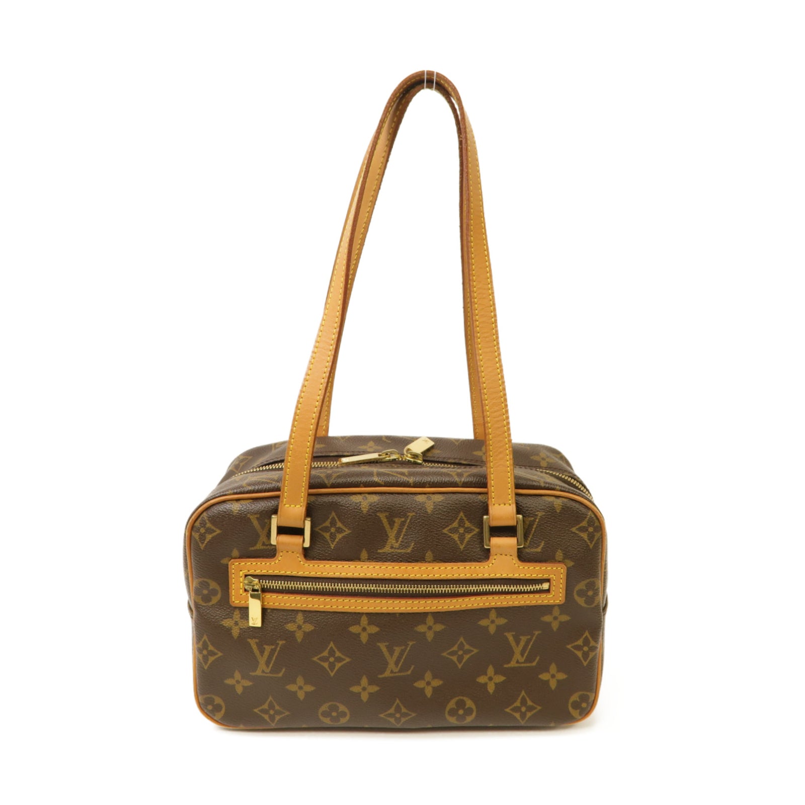 LOUIS VUITTON Monogram Cite MM金扣肩背袋棕色