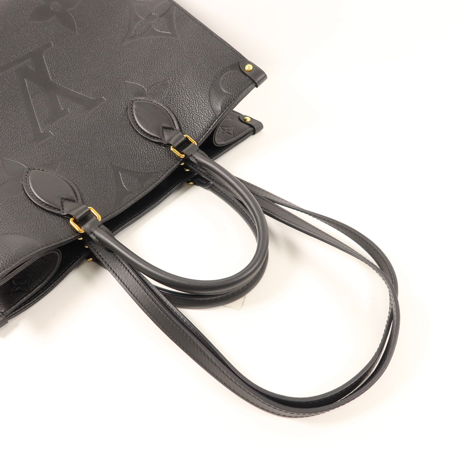 LOUIS VUITTON Monogram Empreinte On The Go MM金扣手挽肩背兩用袋