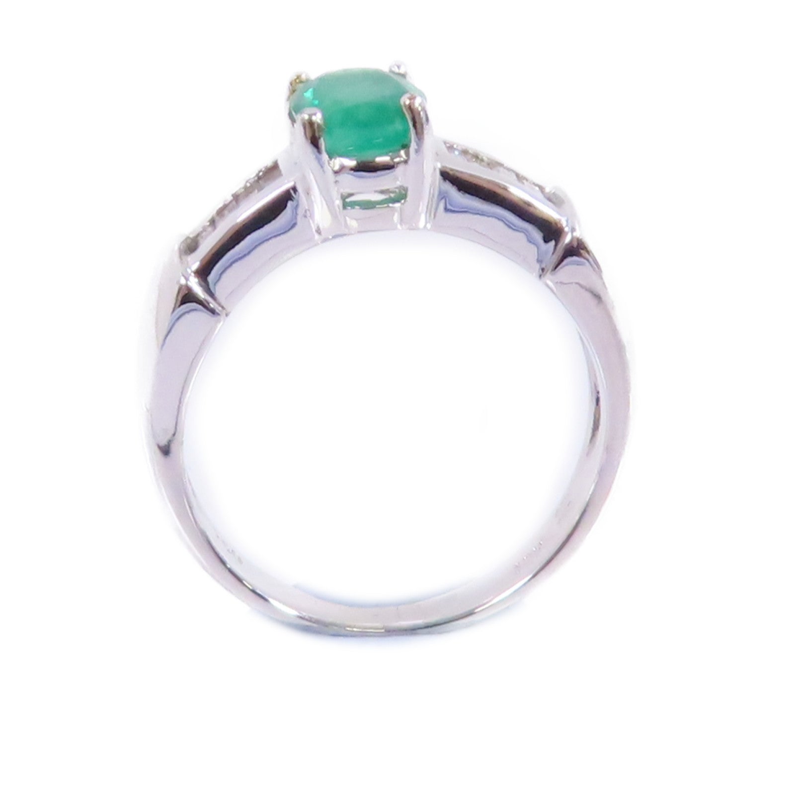 JEWELRY 【激減優惠】18K白金/綠寶石Emerald Ring戒指US#4.75