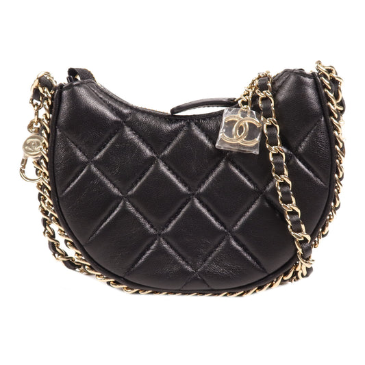 CHANEL 羊皮皮革Mini Chain Bag金扣鏈帶肩背袋
