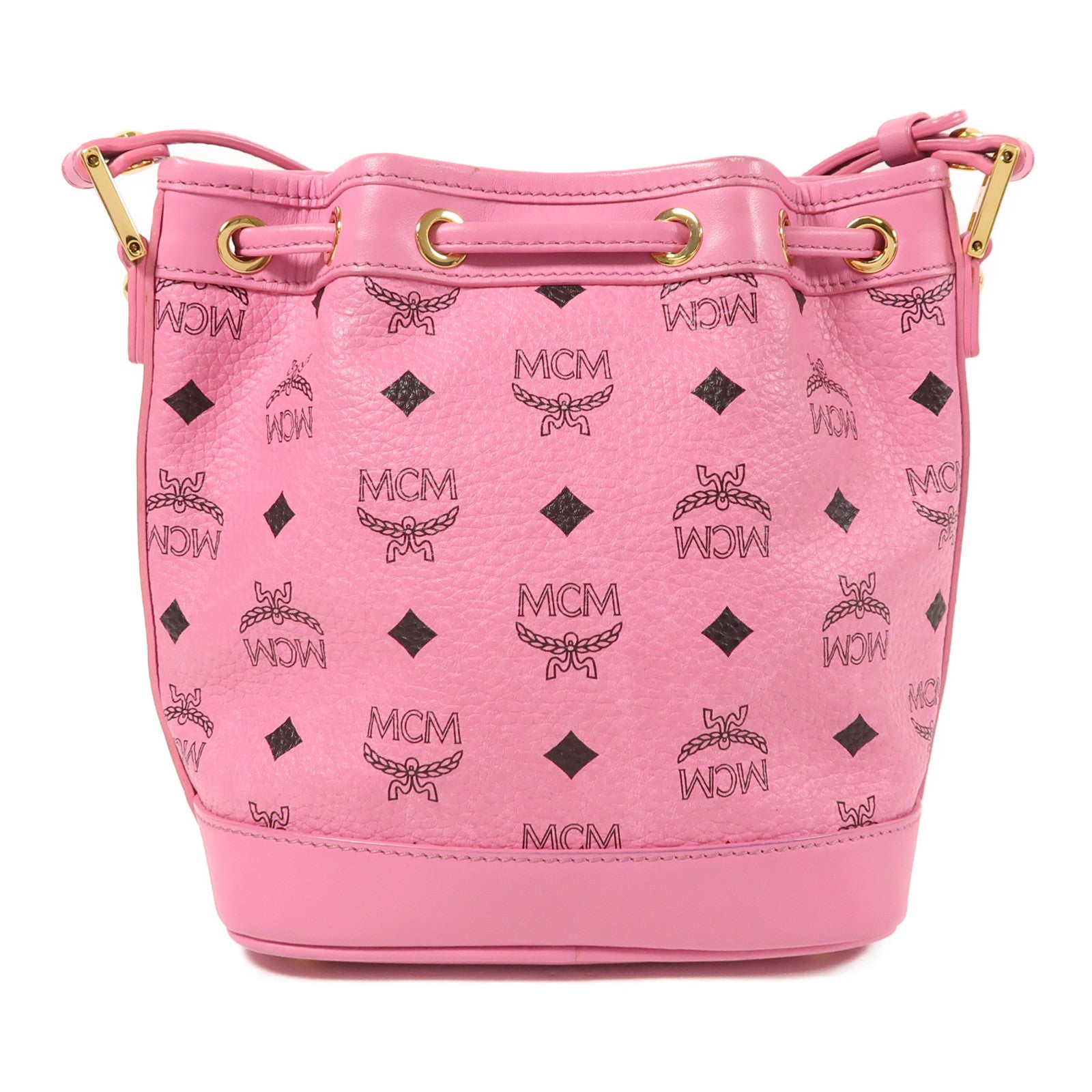 MCM 牛皮皮革Shoulder Bag金扣肩背袋