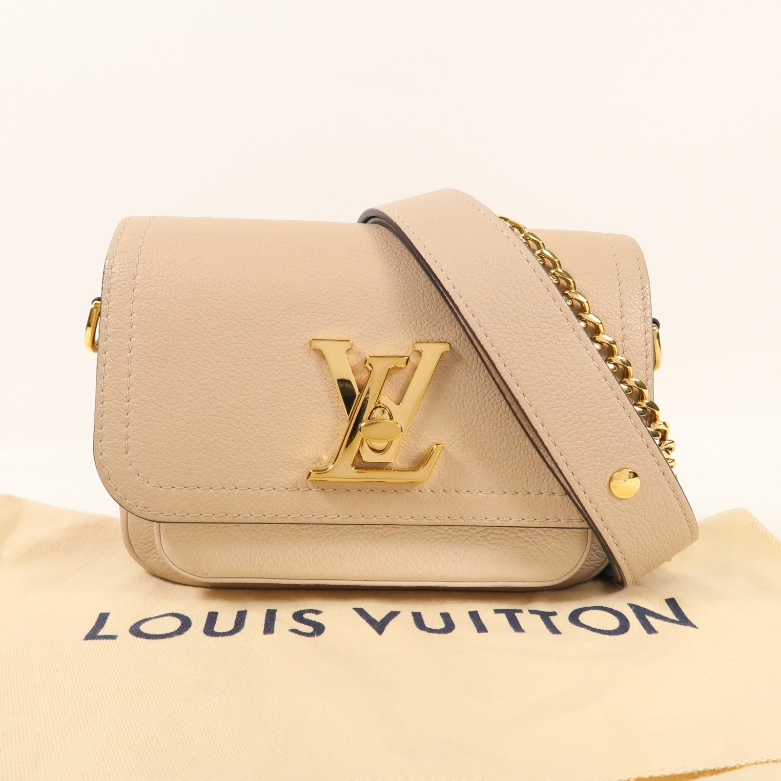 LOUIS VUITTON 【激減優惠】牛皮皮革Lockme Tender金扣鏈帶肩背袋