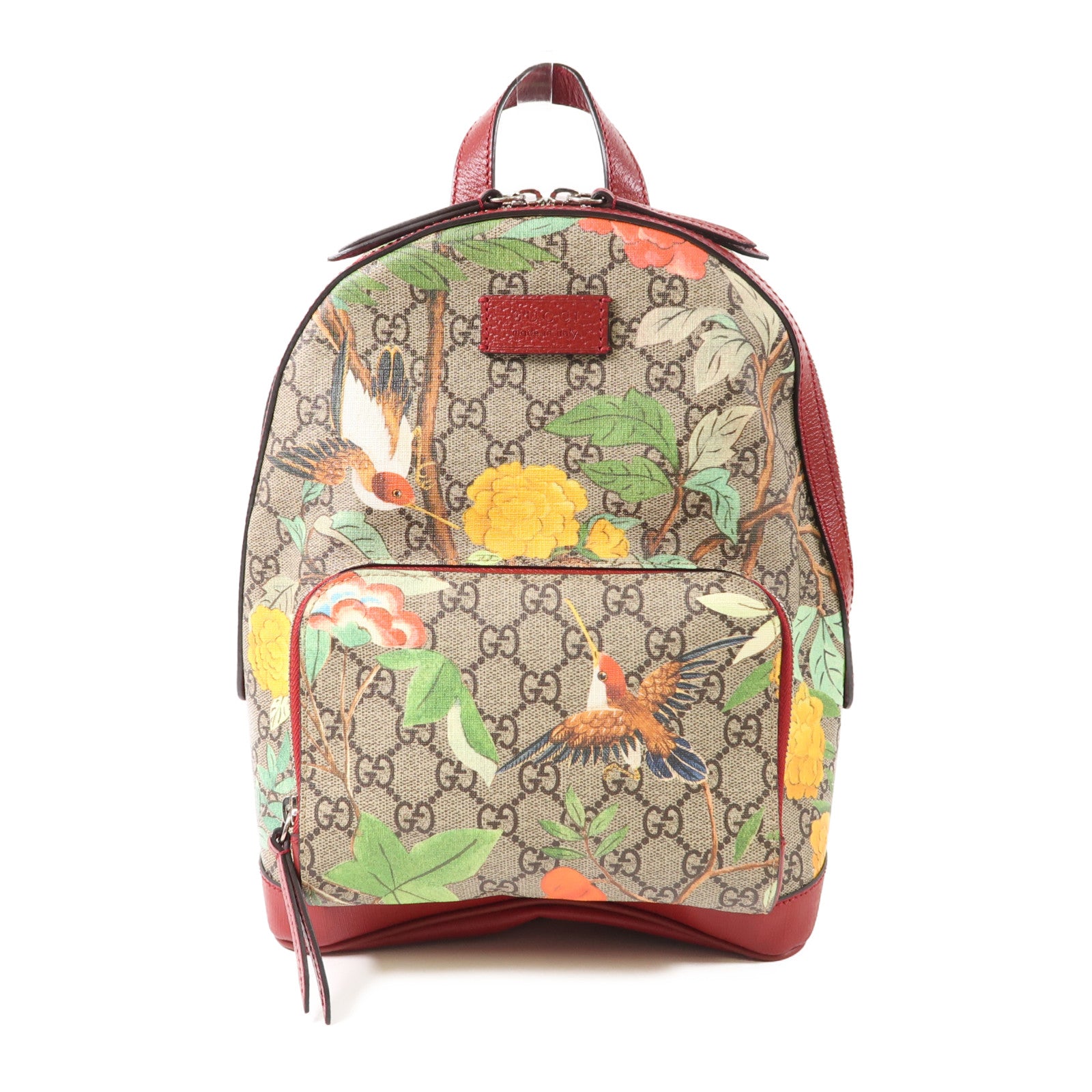GUCCI 塗層帆布Backpack銀扣背包