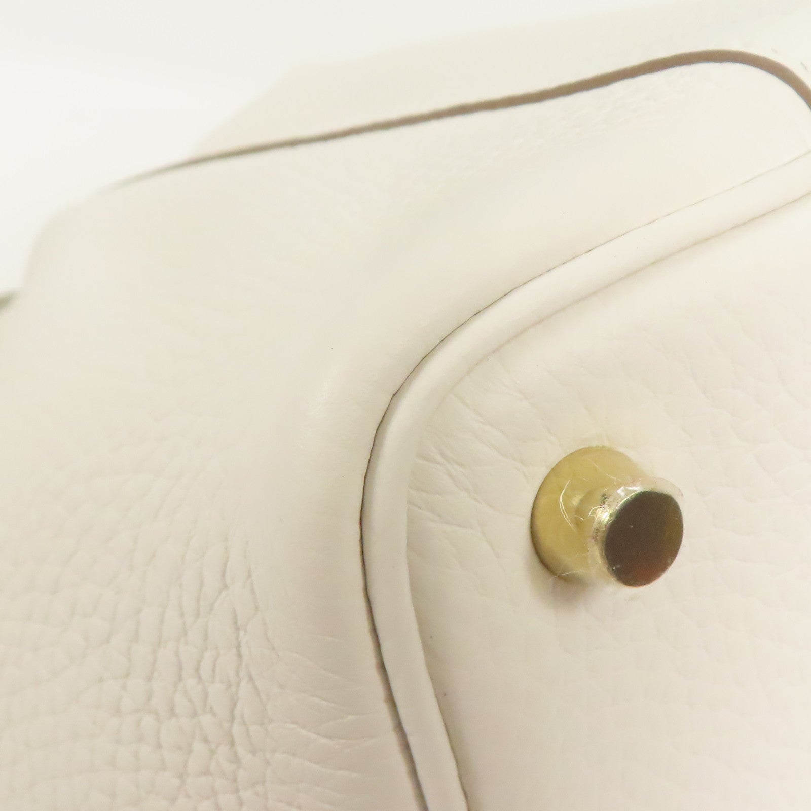 HERMES Clemence皮革Picotin PM金扣手挽袋Gris Pale