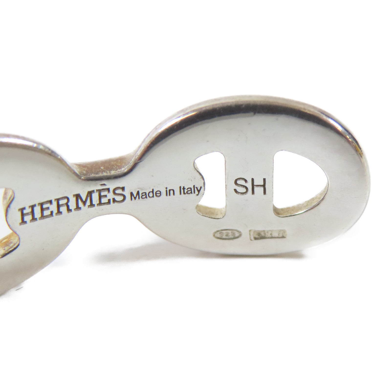 HERMES 925純銀Chaine D'ancre Enchainee Bracelet#16cm