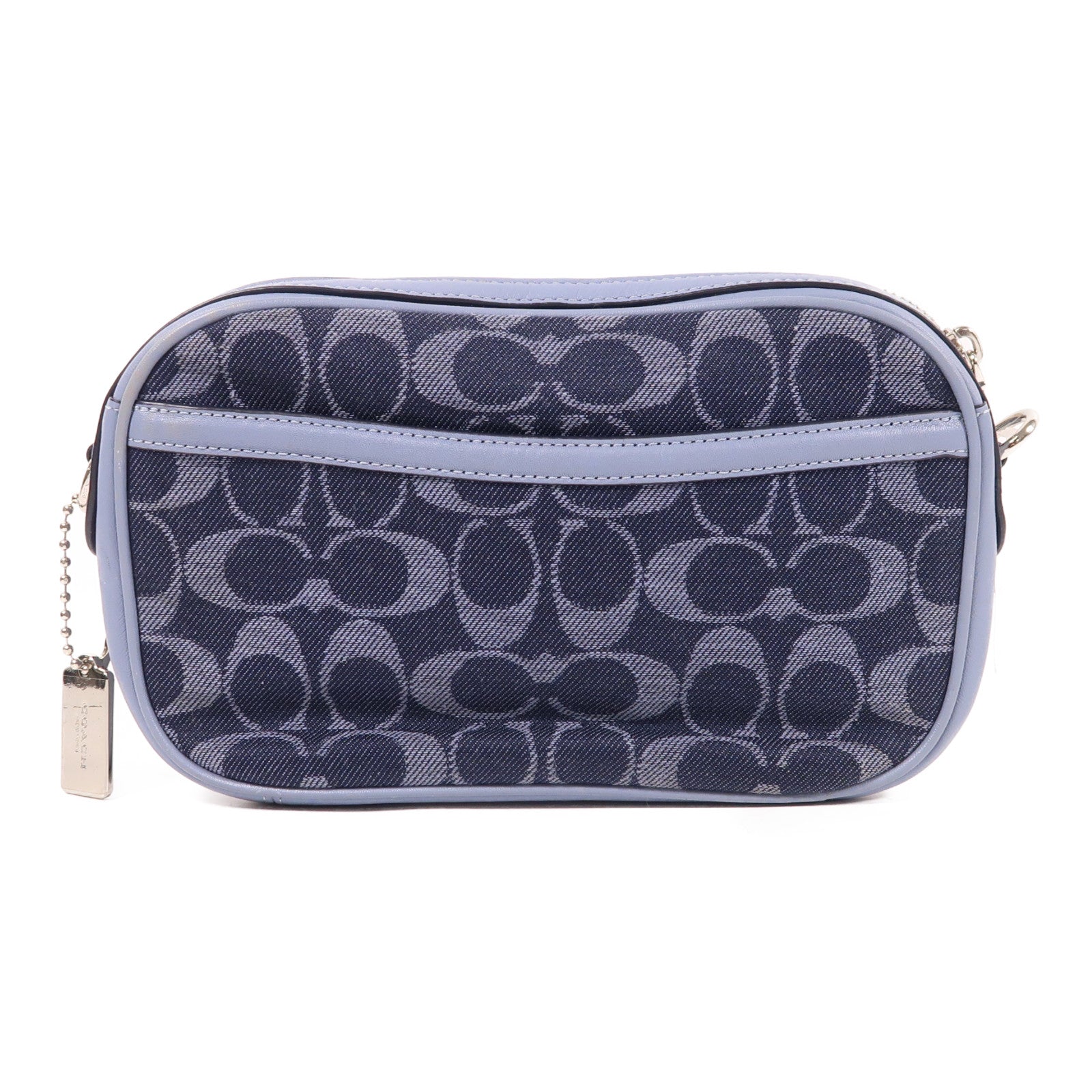 COACH 帆布Shoulder Bag銀扣肩背袋
