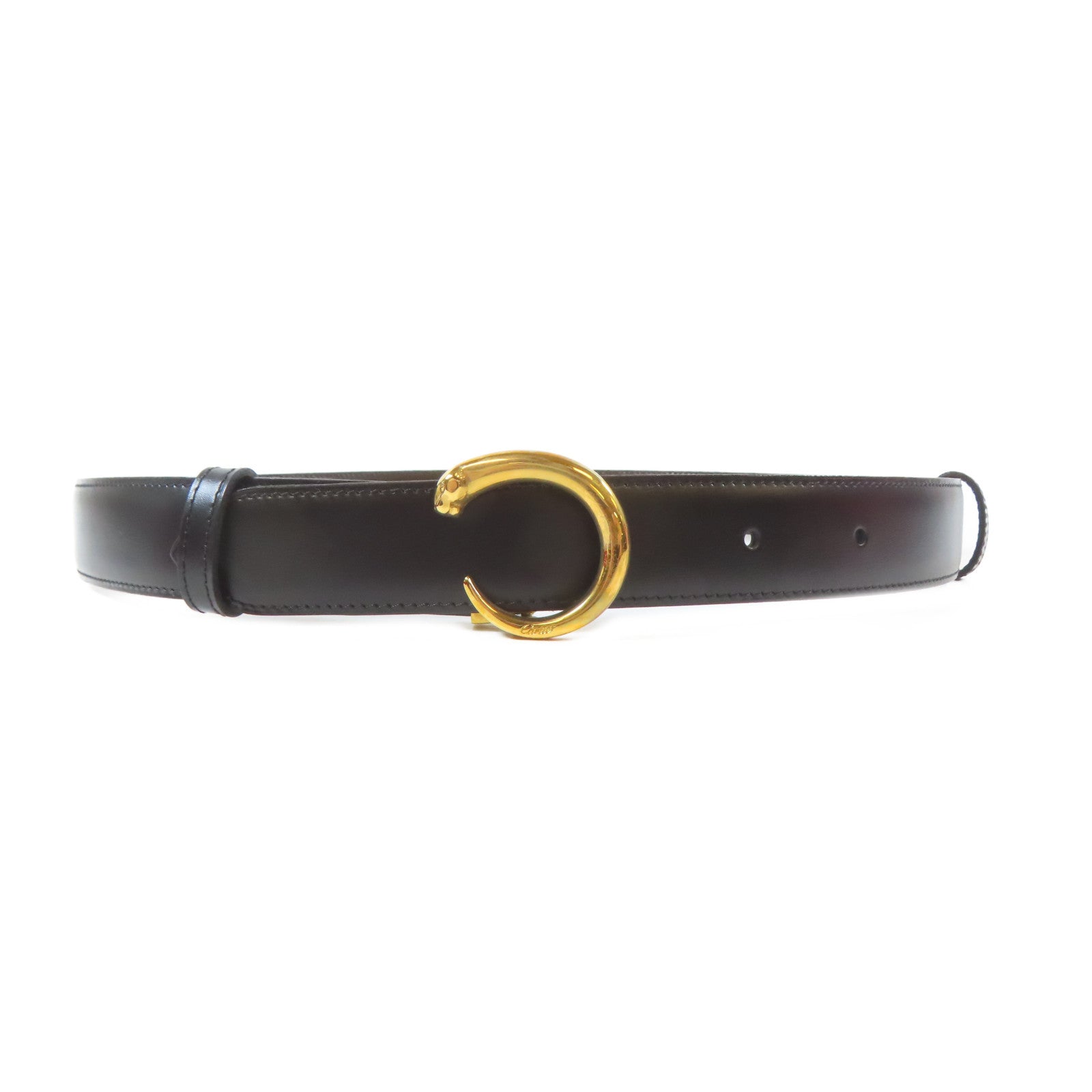 CARTIER 牛皮皮革Belt金扣皮帶黑色