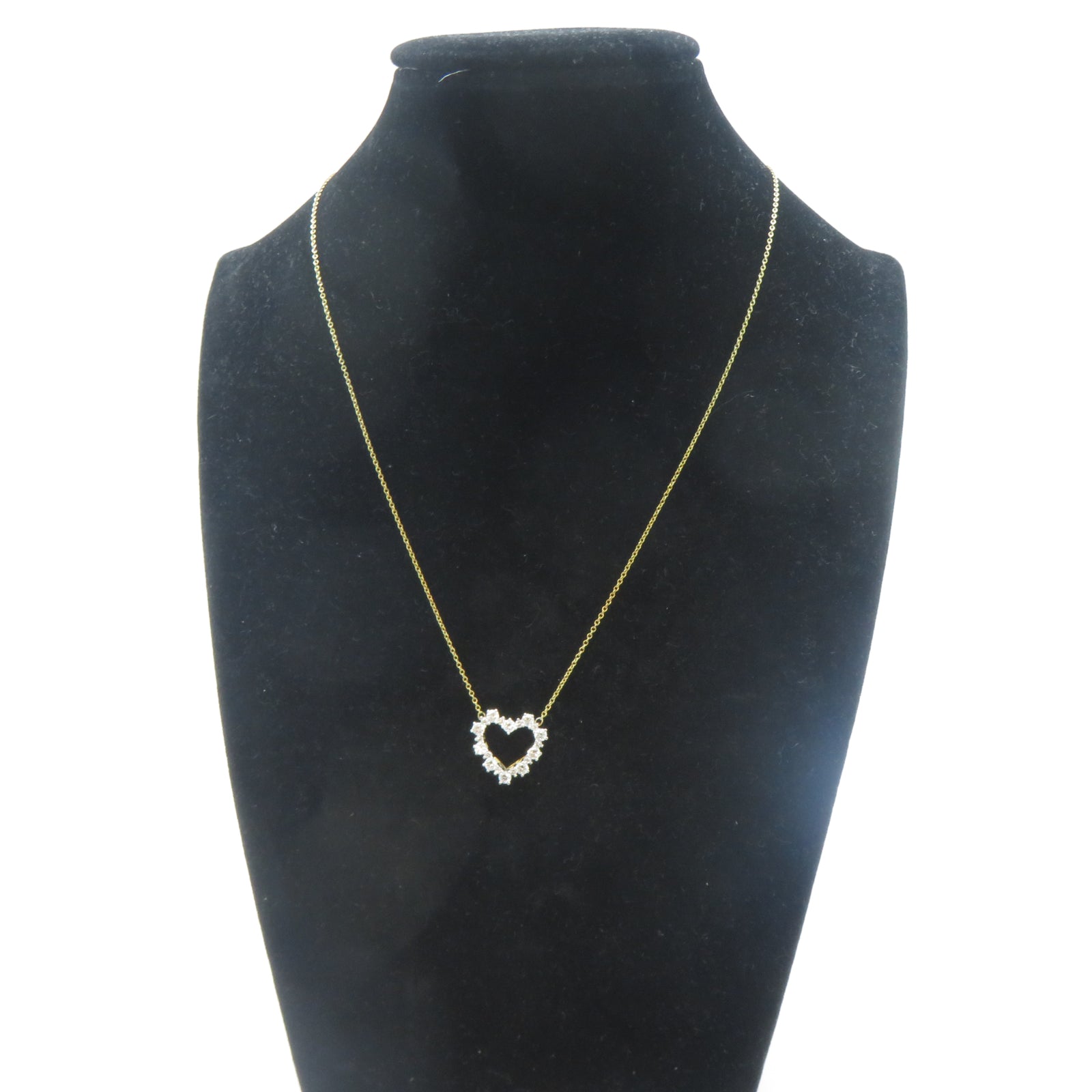 TIFFANY＆CO 18K黃金Heart Diamond Neckalce鑽石項鍊