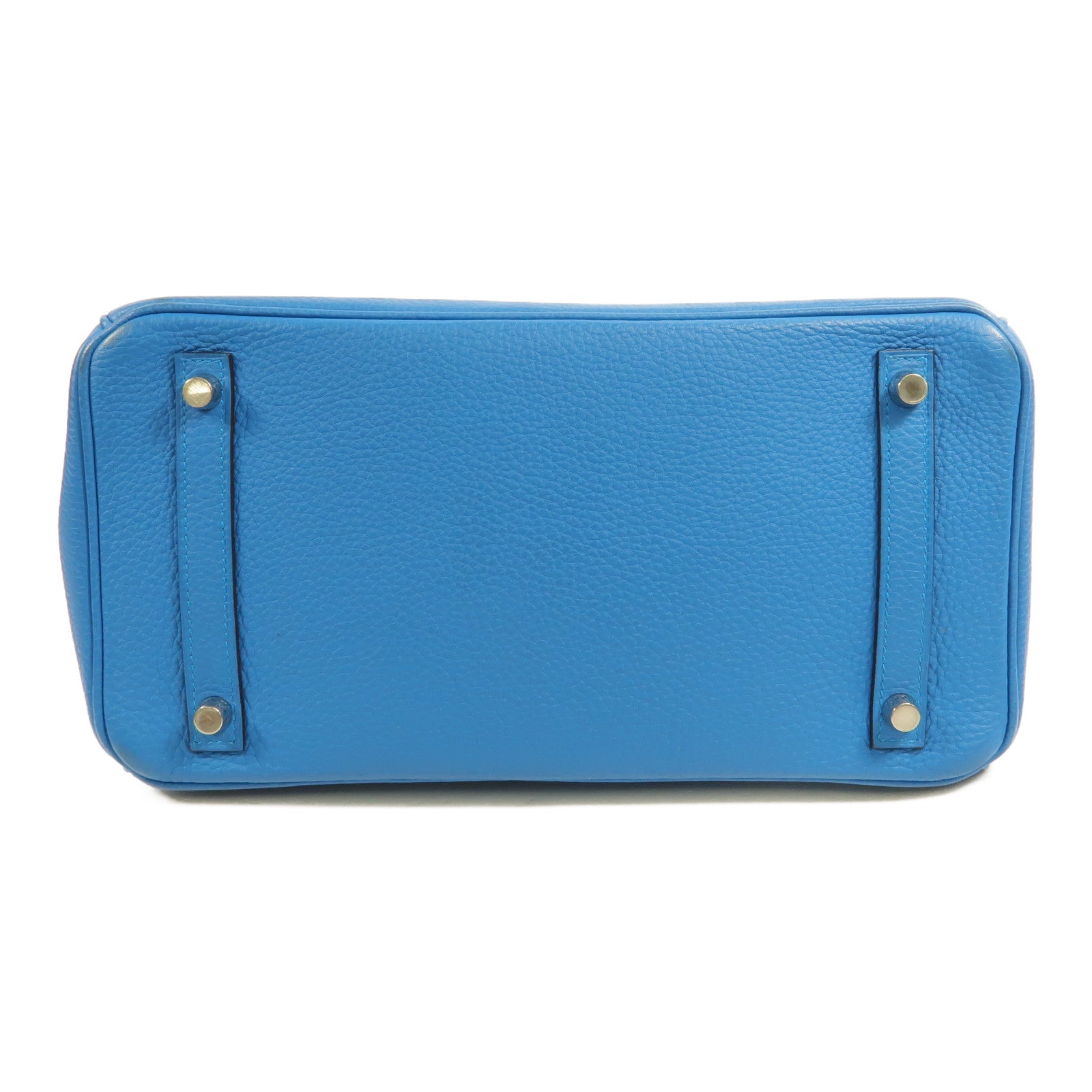 HERMES Clemence皮革Birkin 30手挽袋Bleu Izmir/Malachite